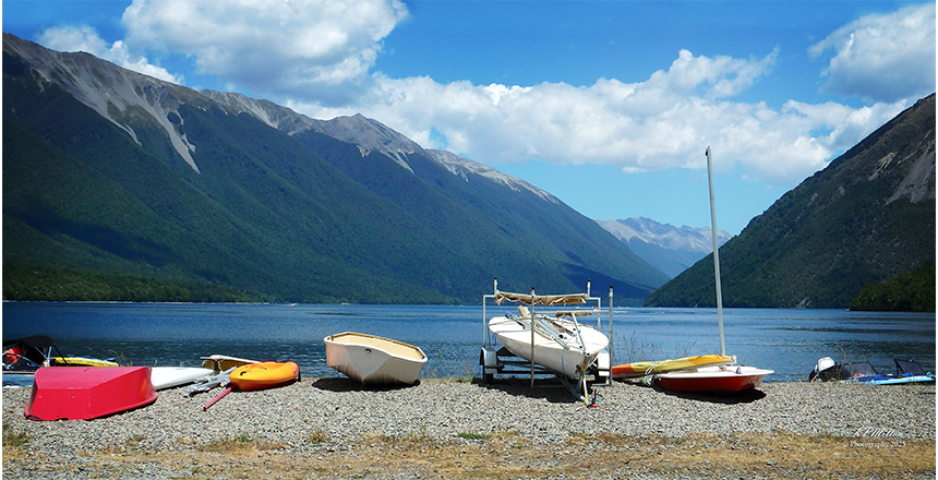 Boats on the Lakeshore, St Arnaud, Nelson