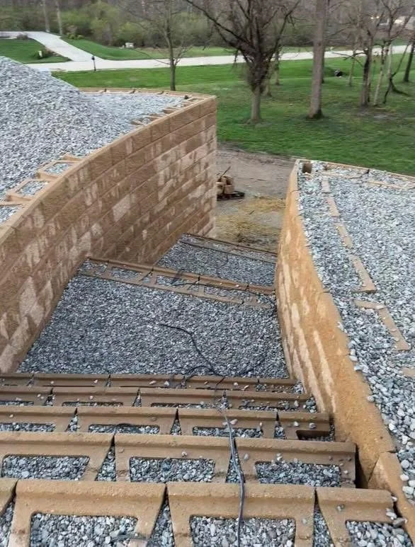 Custom stone steps and retaining wall installation in Brazil Indiana