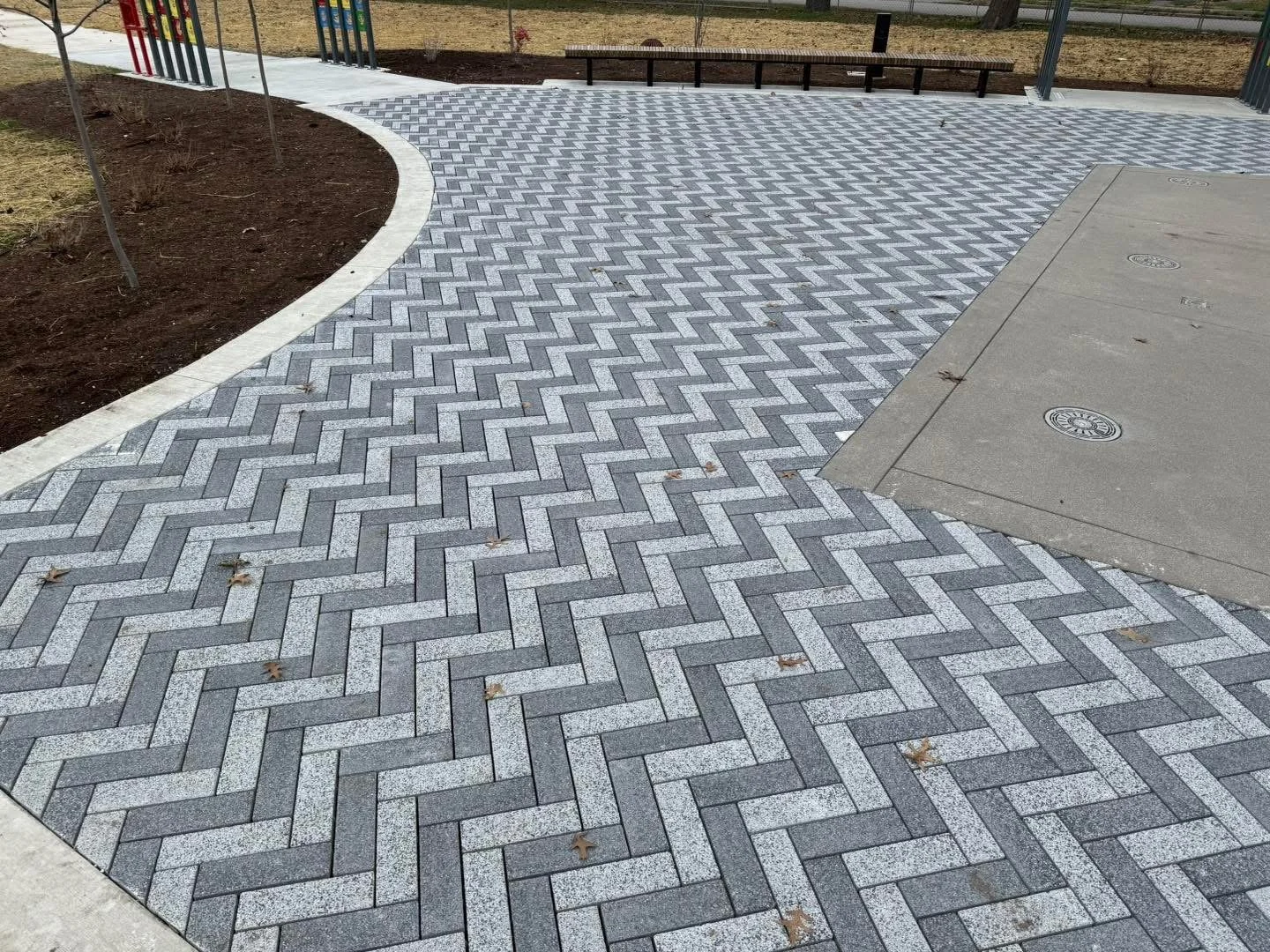 Finished paver patio outdoor living space in Brazil Indiana