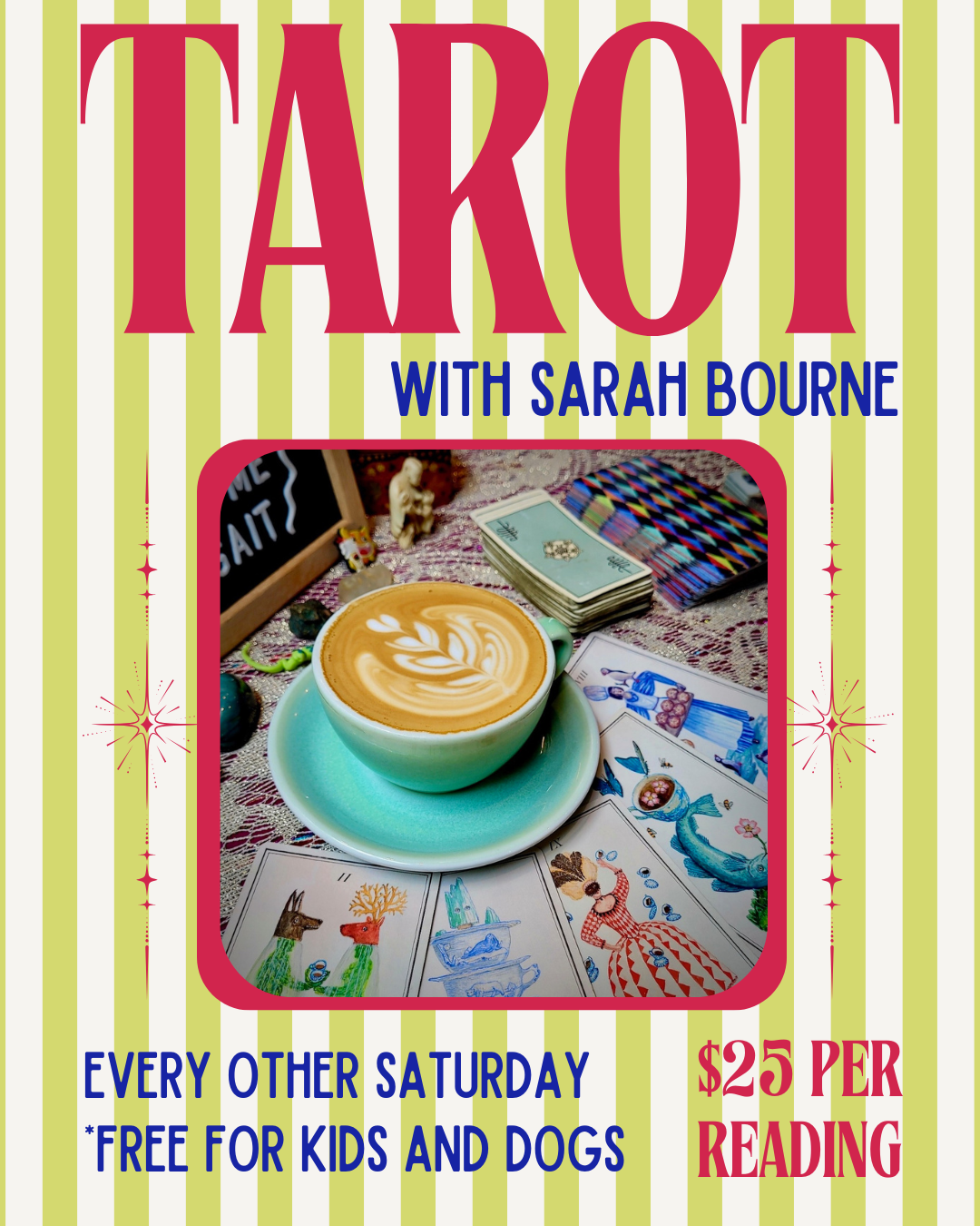 Tarot Readings with Sarah, Saturday, from 12-4 p.m. - $25 Per Reading