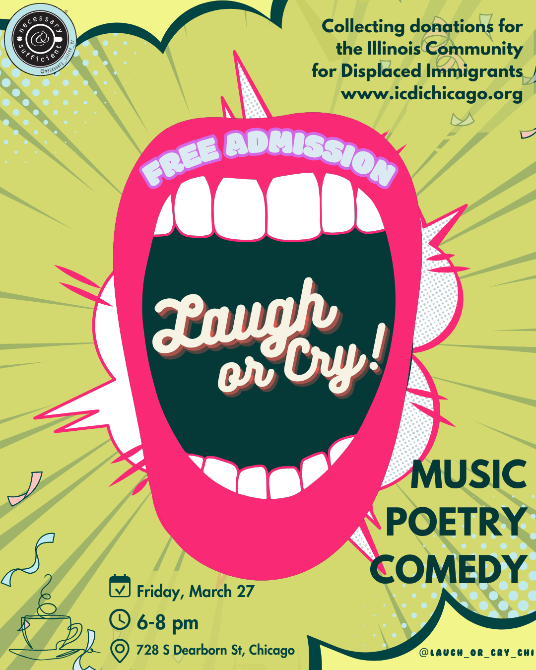 Laugh or Cry! A Free Musical Cabaret on Friday, March 27th