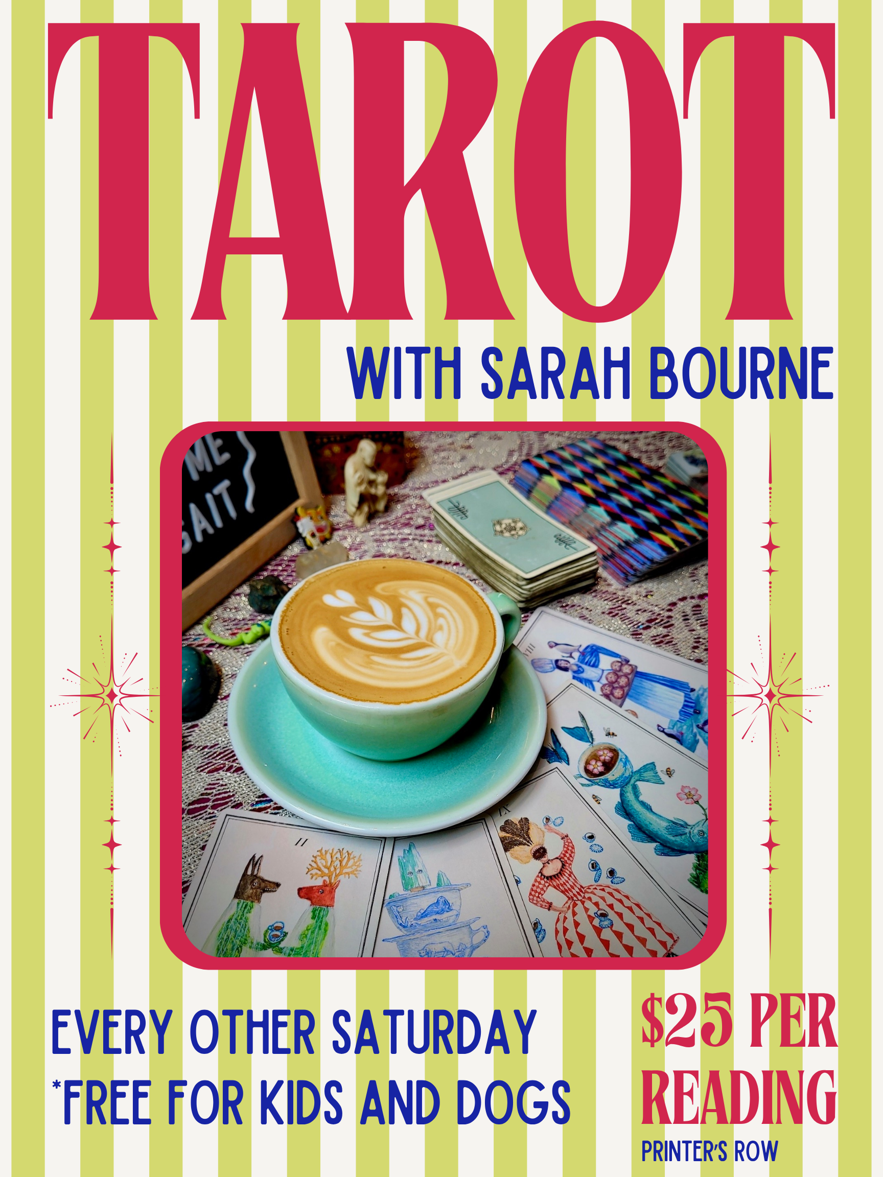 Tarot Readings with Sarah, Saturday, from 12-4 p.m. - $25 Per Reading 