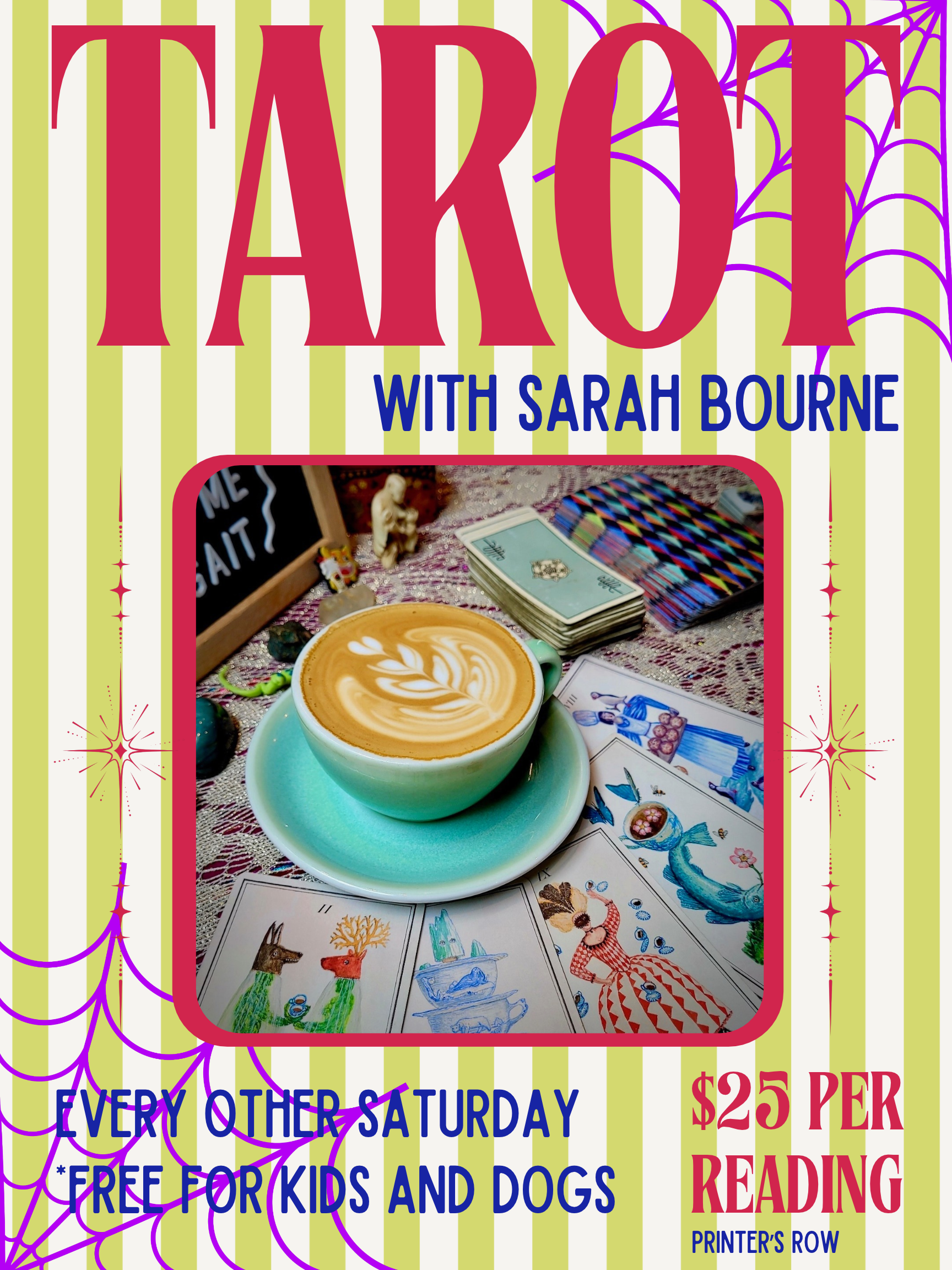 Tarot Readings with Sarah, Saturday, from 12-4 p.m. - $25 Per Reading