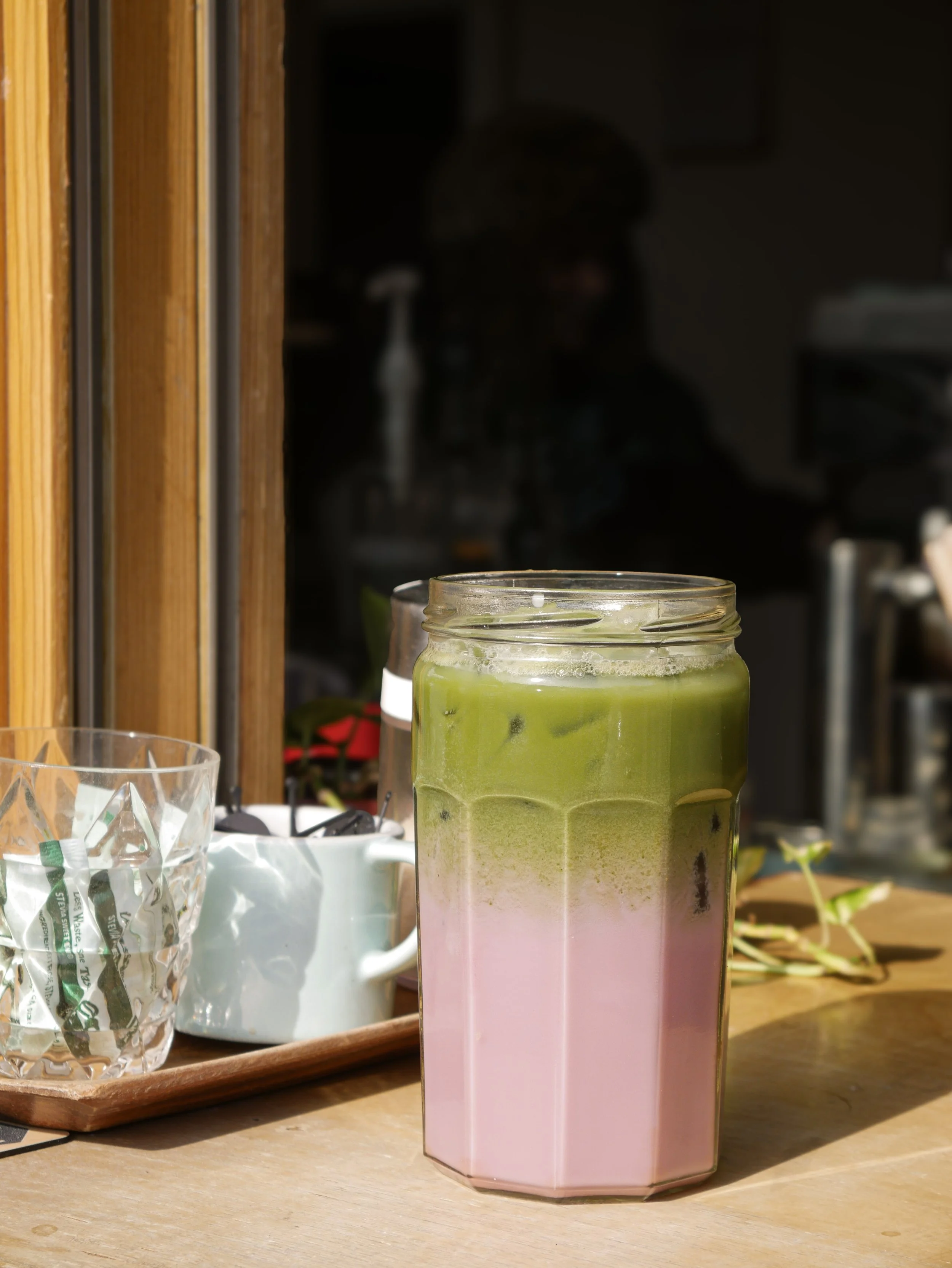 Iced blackberry matcha