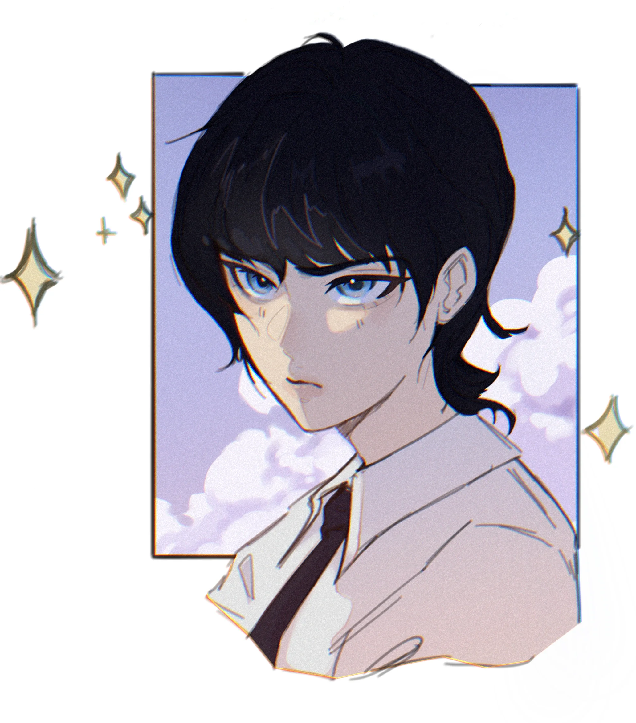 Digital Portrait of Woman on Purple Window.webp