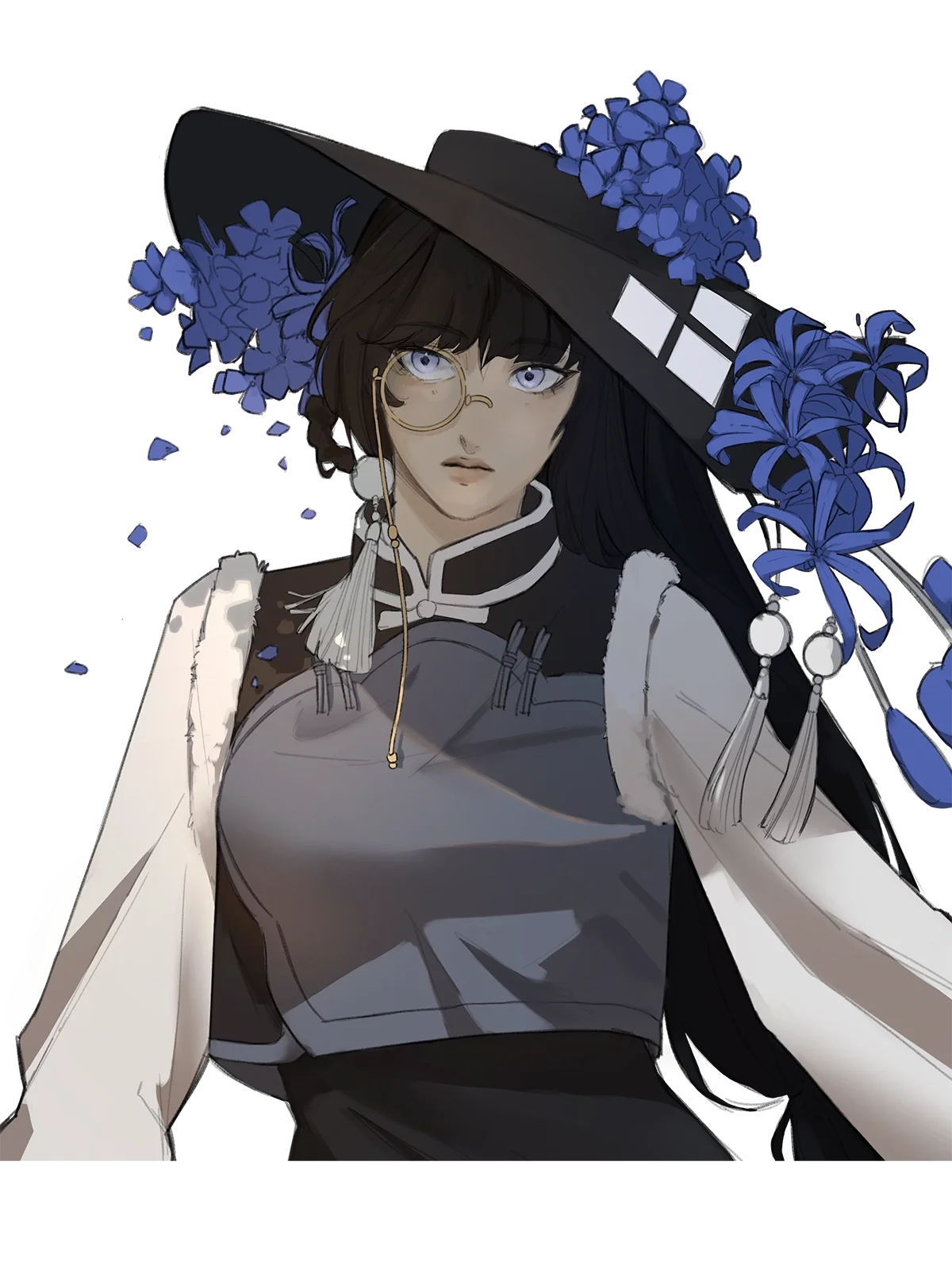 Woman with Monacle Wearing Witch Hat.webp