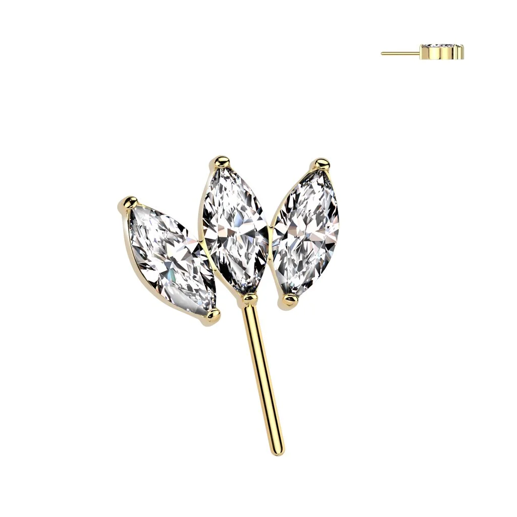 Forward Facing Triple Marquise CZ Top