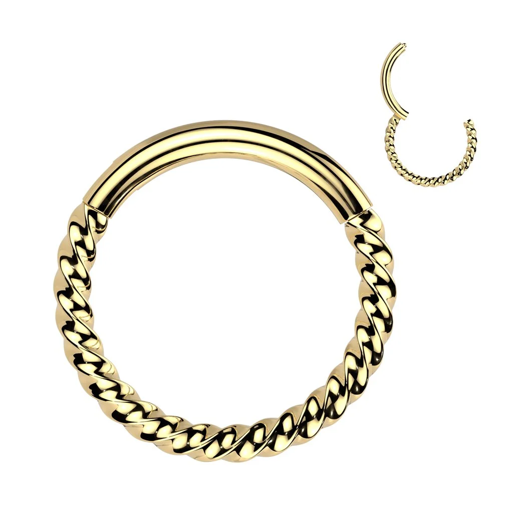 Braided Hinged Segment Hoop Ring