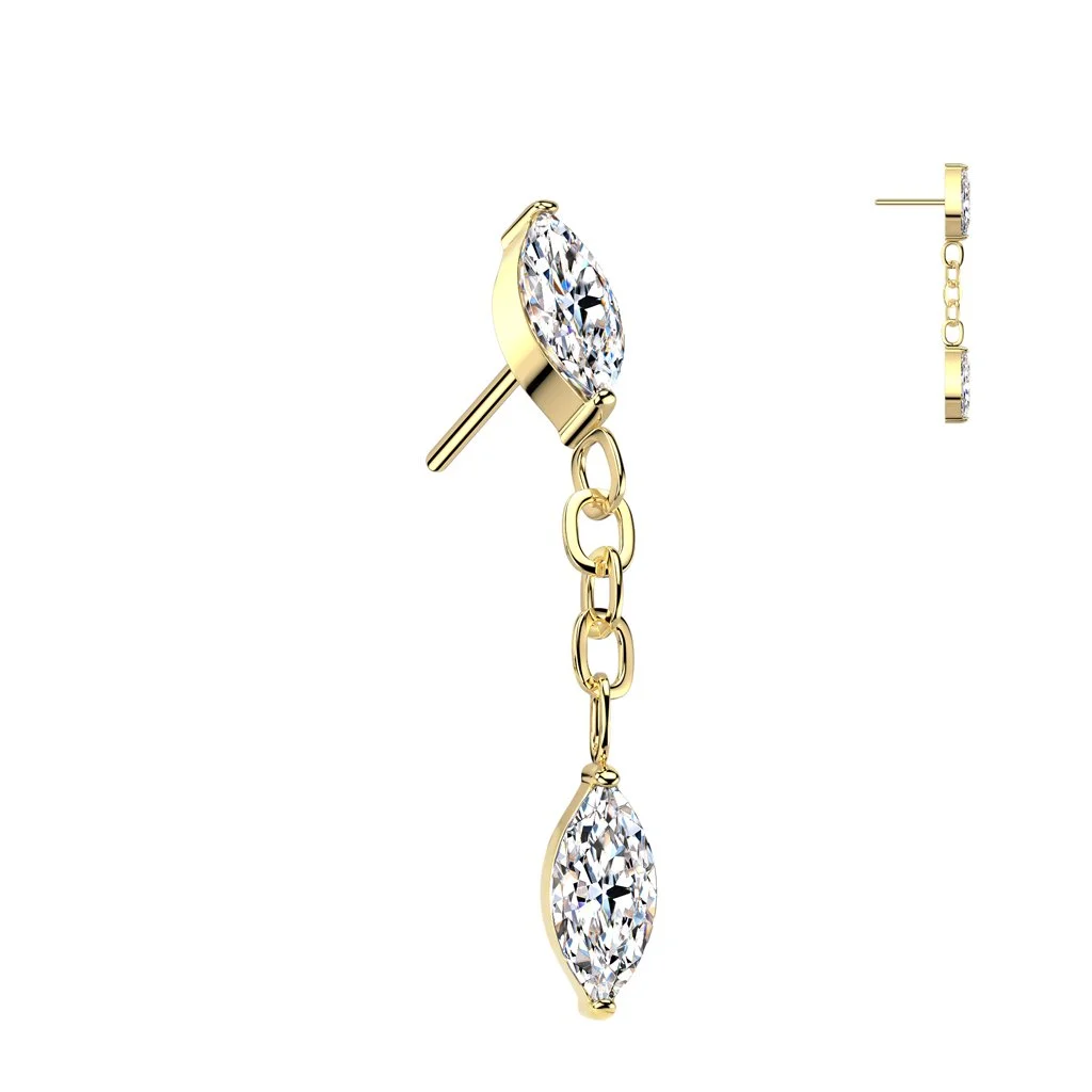 Marquise CZ With Marquise CZ Dangle Top
