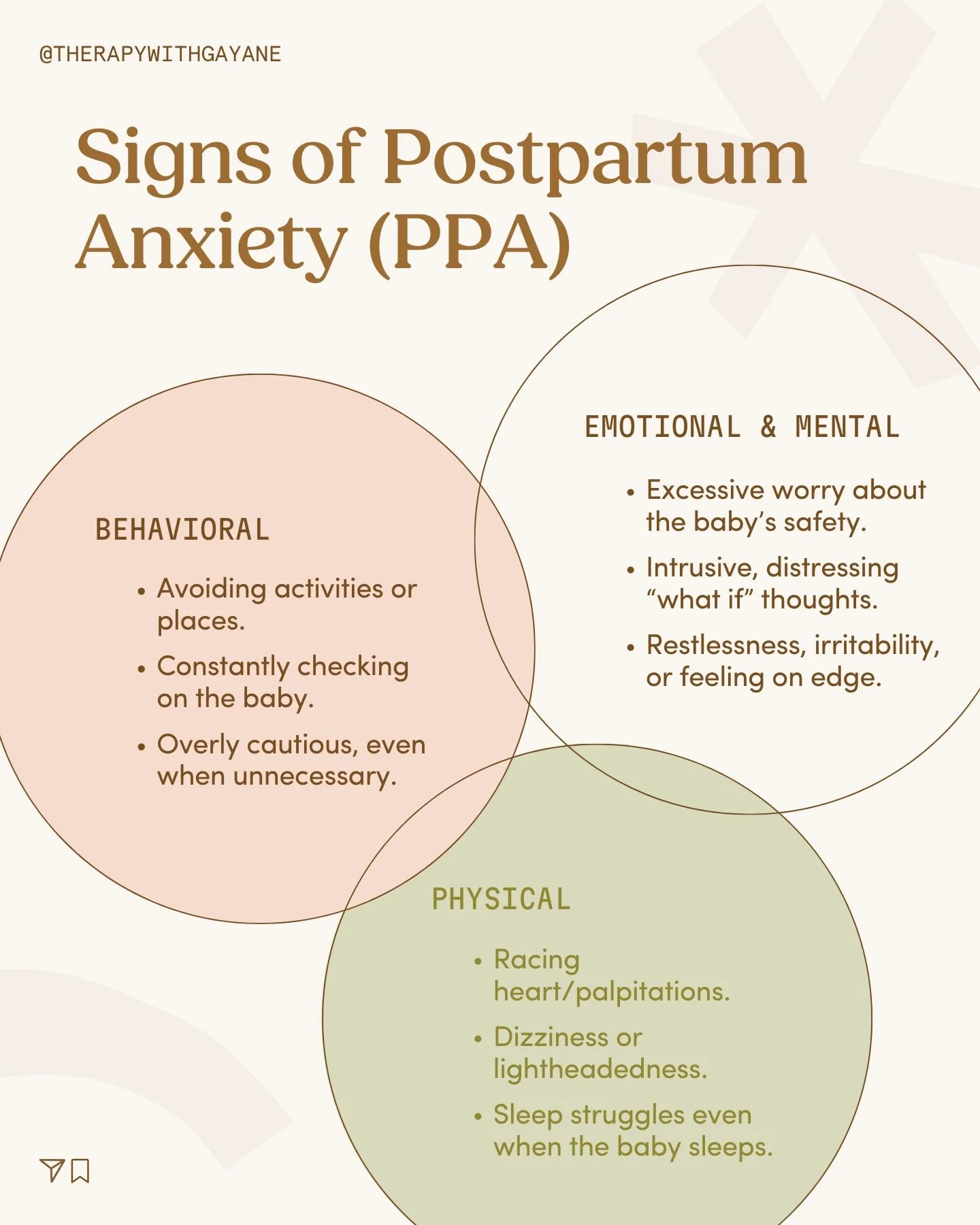 Postpartum anxiety isn&rsquo;t just &ldquo;normal new-mom worry.&rdquo; 

It can settle into your thoughts, your body, and your day-to-day life, making it hard to relax, even during quiet moments fully.

If any of this feels familiar, I want you to h