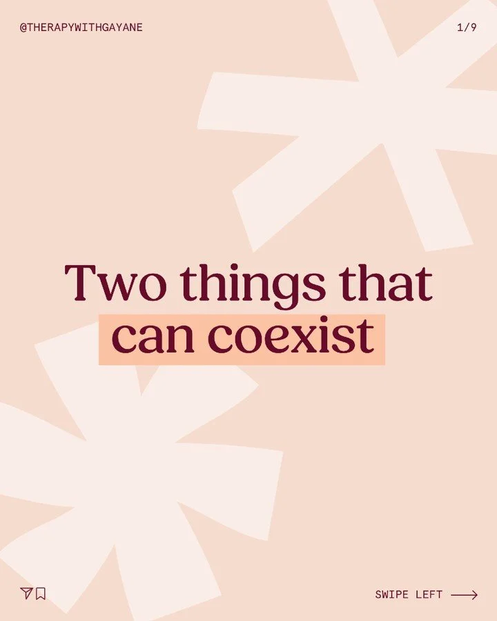 One of the things that I constantly see my clients struggle with is the idea that they have to choose only one feeling or one experience. Reality is that motherhood is filled with contradicting emotions all the time, and at the same time. If you are 