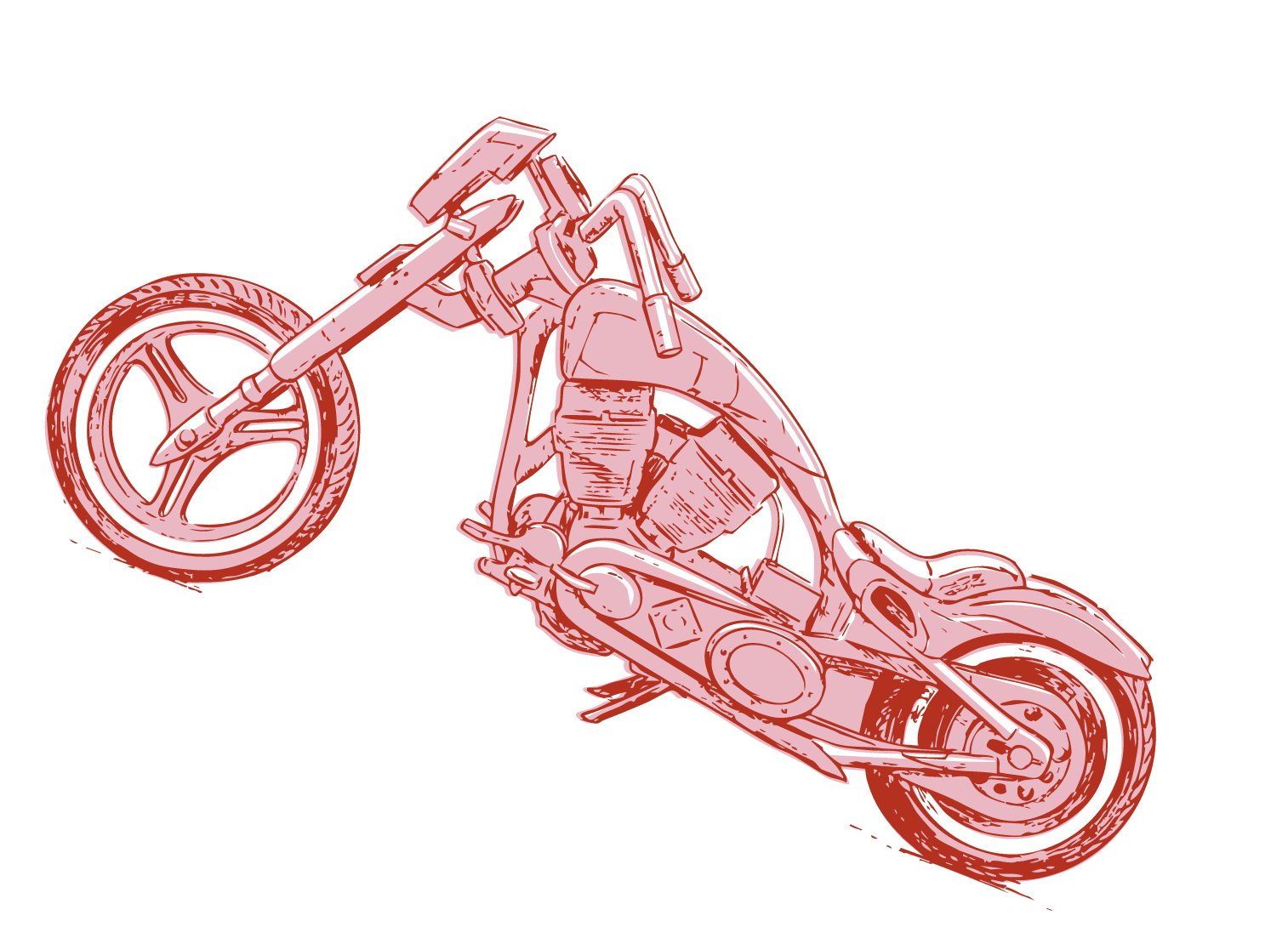 Illustration of a pink motorcycle