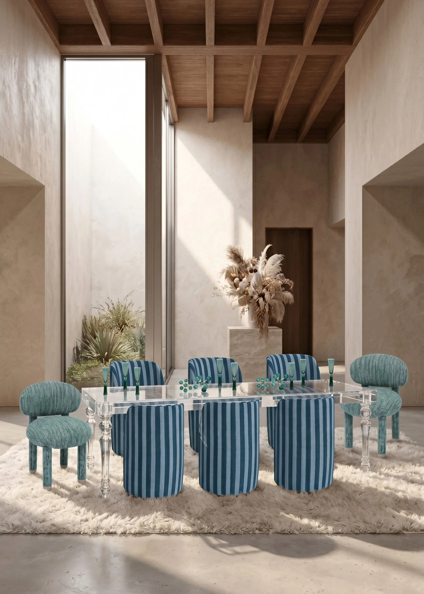 Monochrome Studio Blue Diningscape