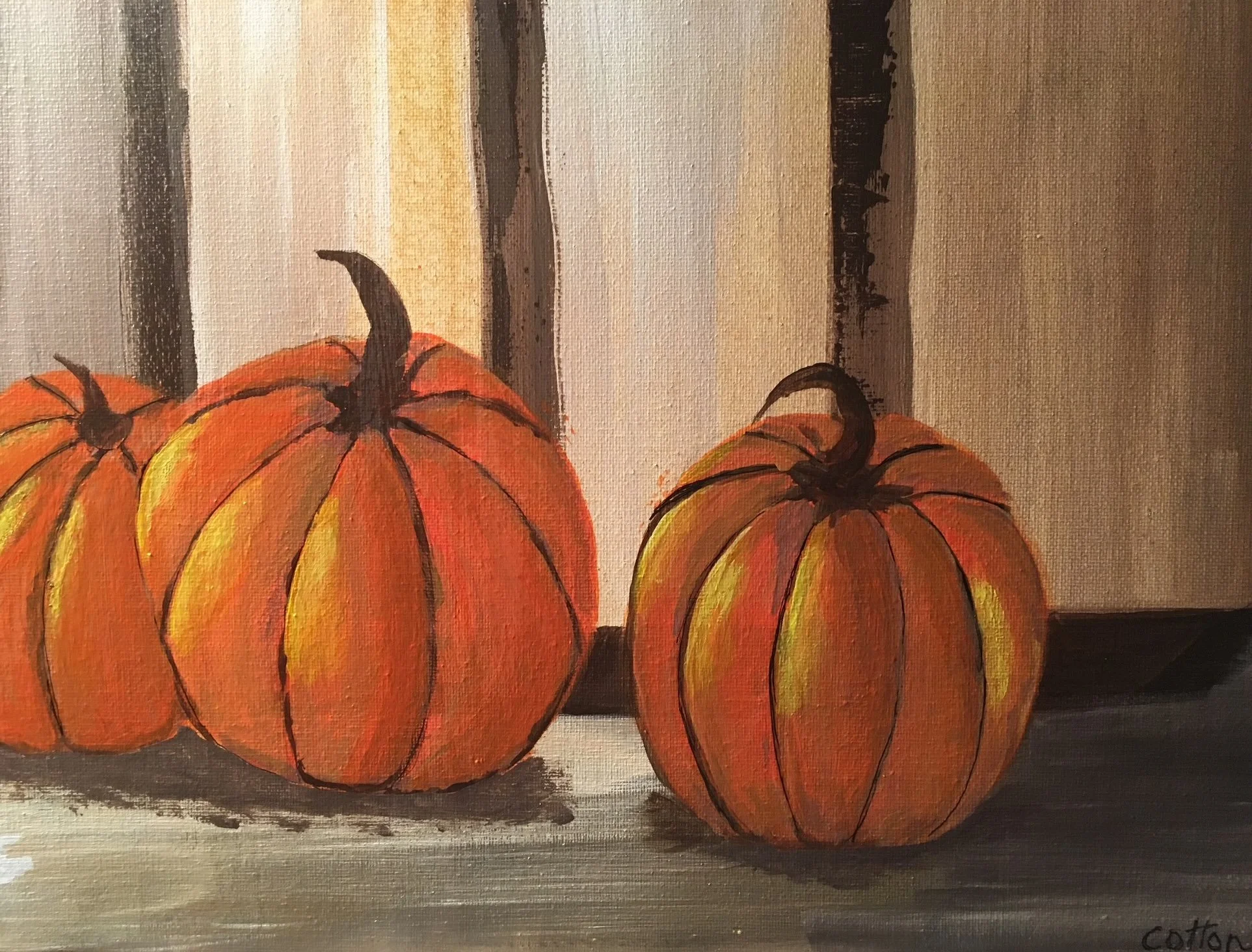 Pumpkins Acrylic Painting 