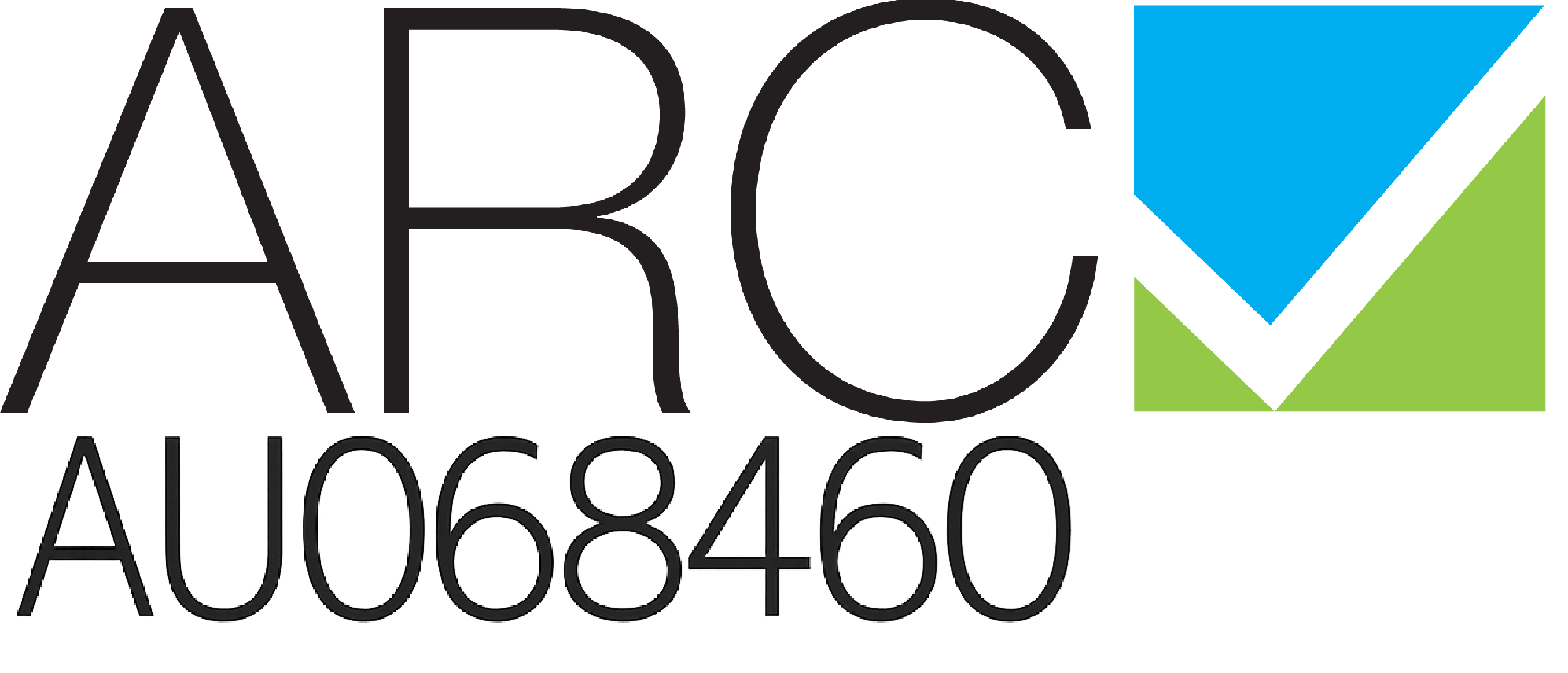The logo for ABCAU 68460 featuring the letters ABC, with a stylized check mark in blue and green.