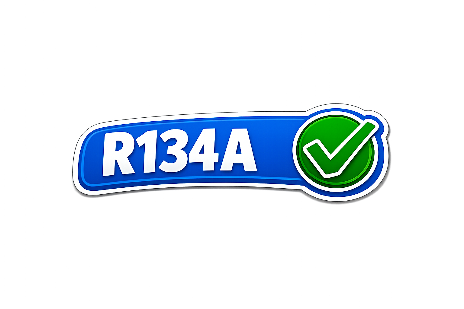 Road sign indicating R134A with a green check mark.