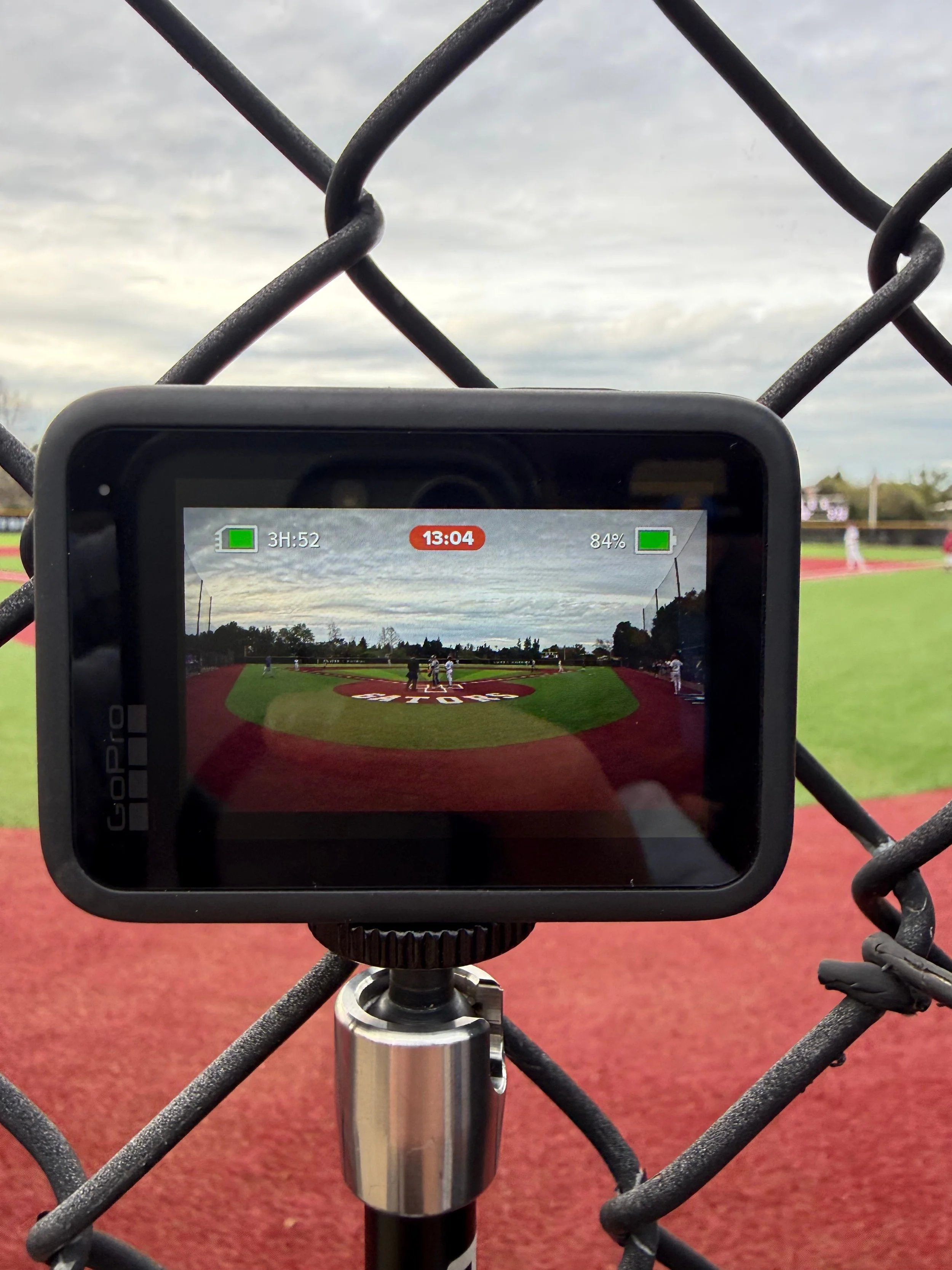 This image depicts the field view from a GoPro when mounted using a Fence Mod.
