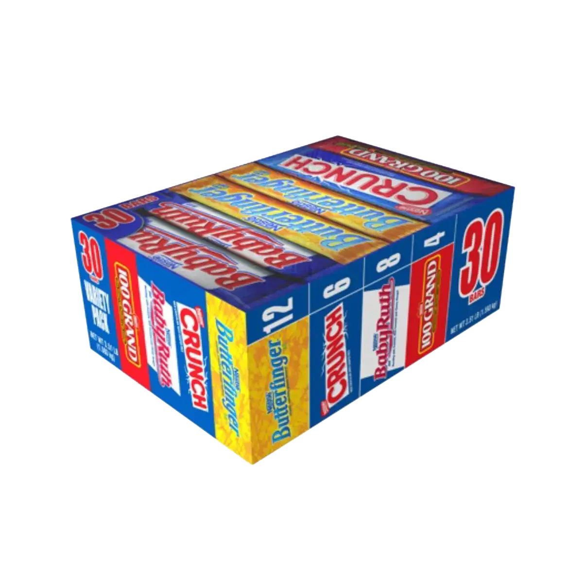 A box of Bubble Yum bubble gum featuring various packs including Bubble Yum, Crush, Dubble Bubble, and Bazooka.