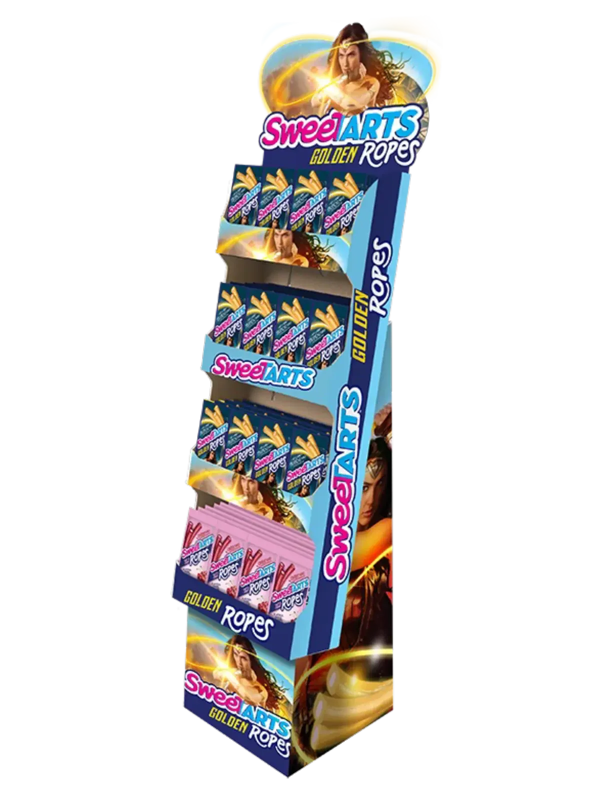 72ct Assorted  Sugar Medium Peg Bag Floorstand / Wonder Woman Promo