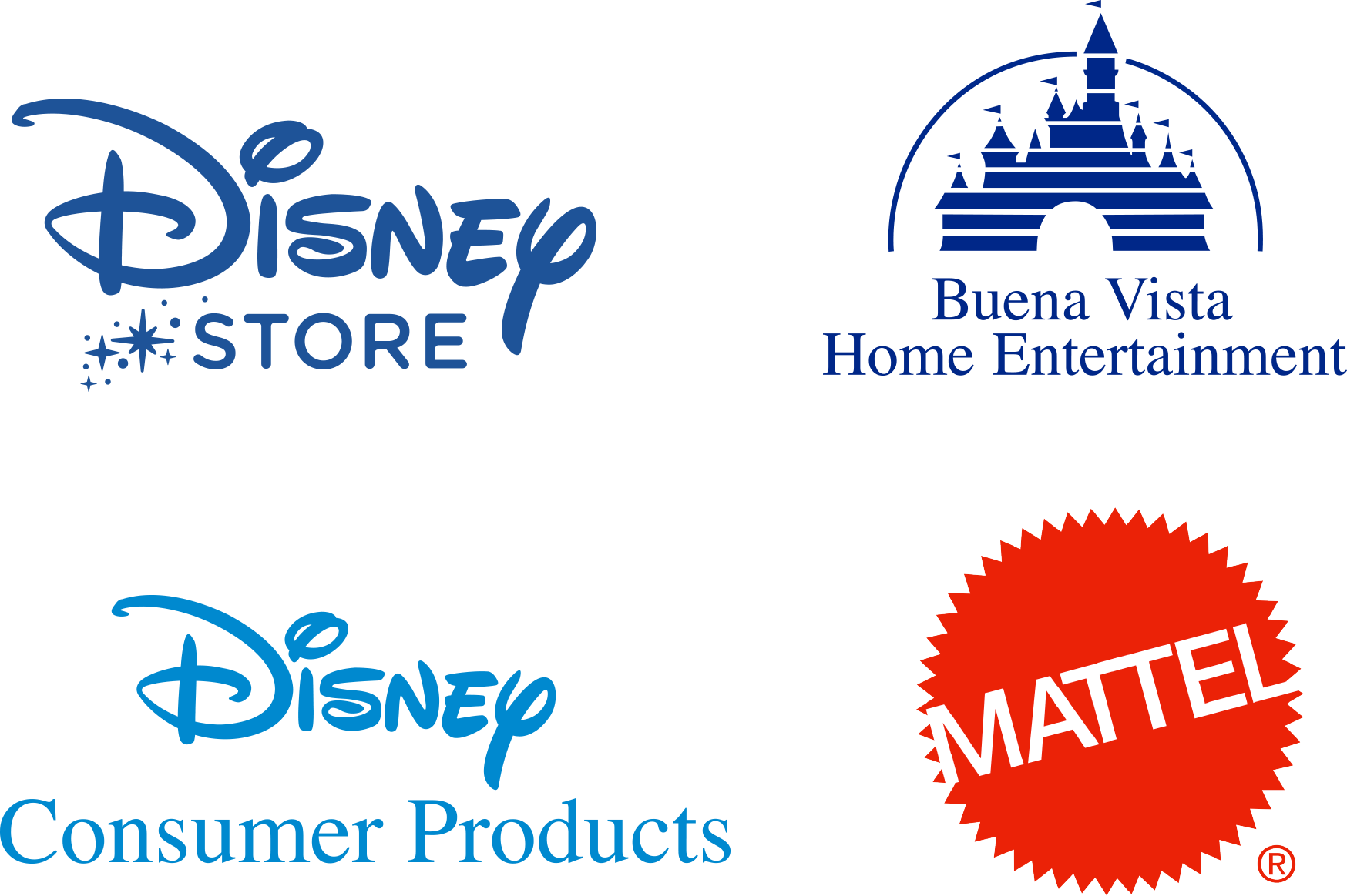 A blue toy building set with a red Mattel logo sticker.