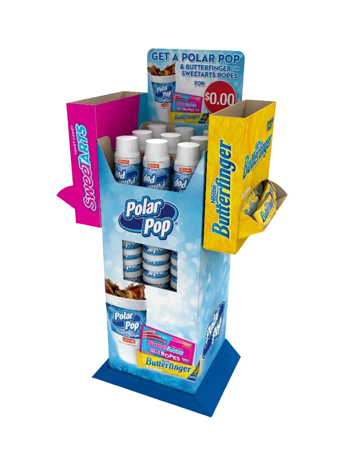 Circle K Polar Pop 156ct Assorted Choc Share Pack Floorstand