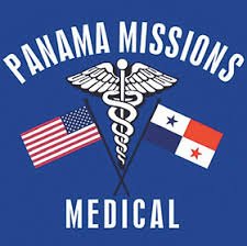 Panama Missions Medical logo with caduceus and American and Panama flags