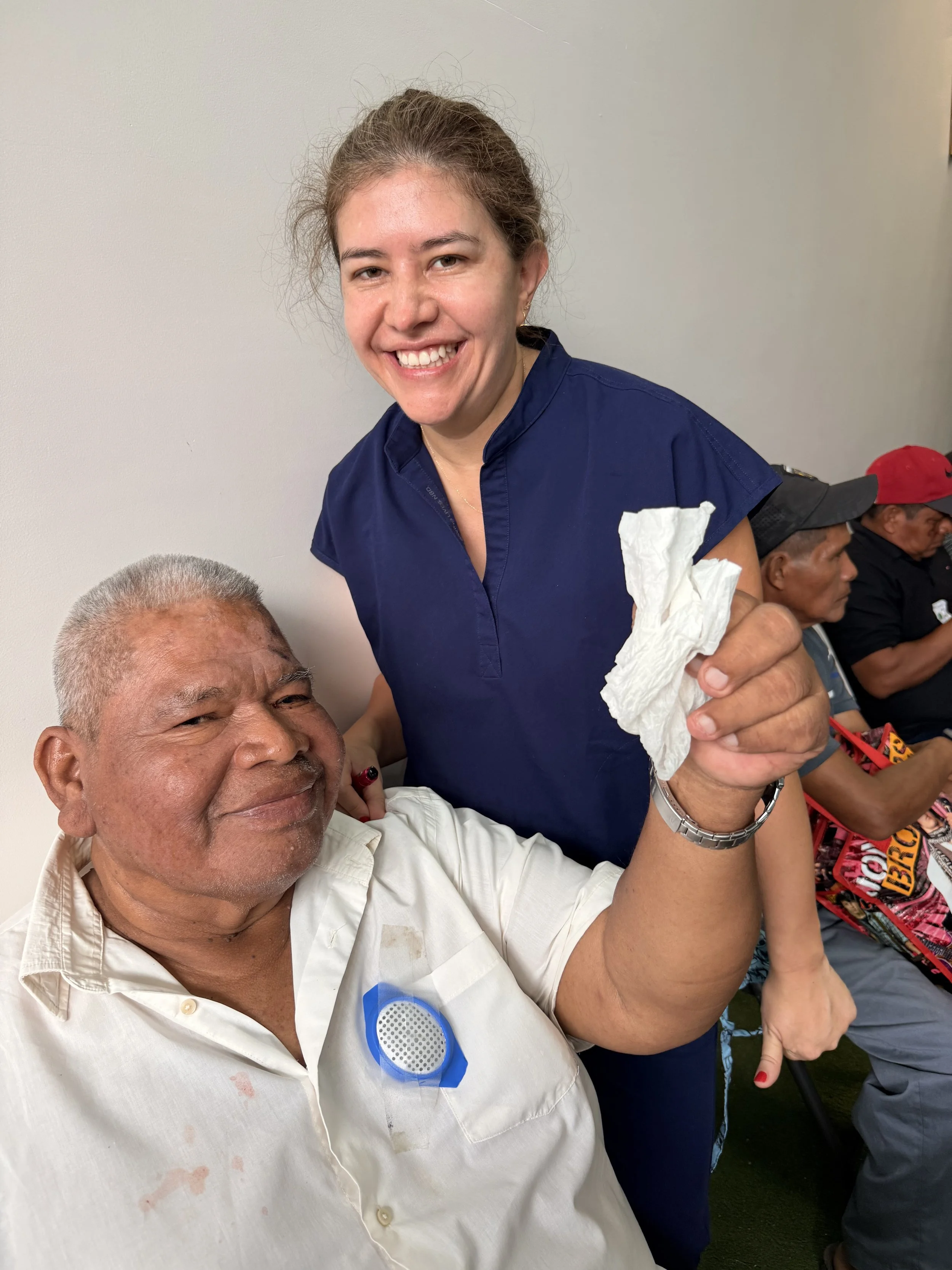 Reveal Day, Andrea with one of her happy patients.