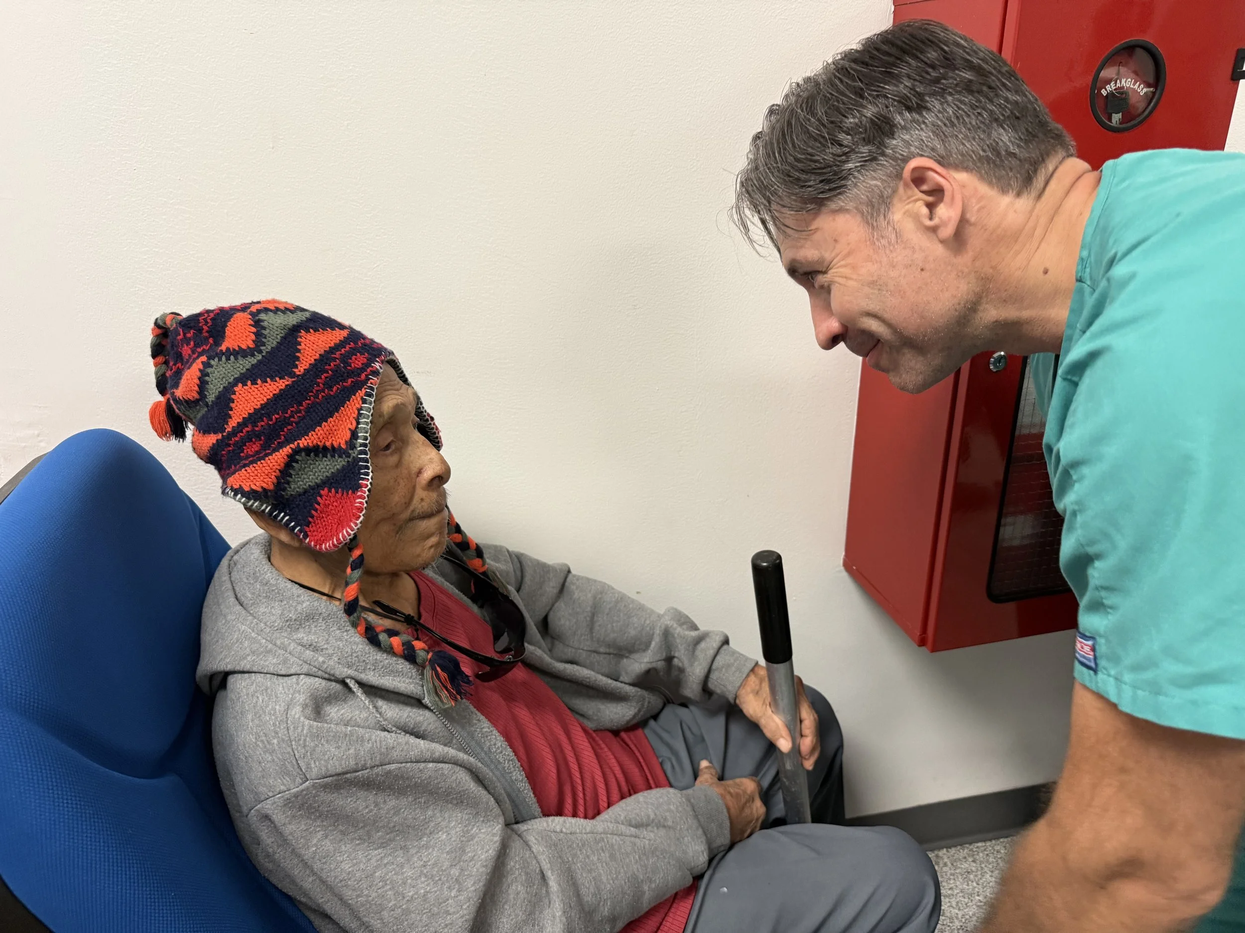 Reveal Day, Scott with another happy patient.
