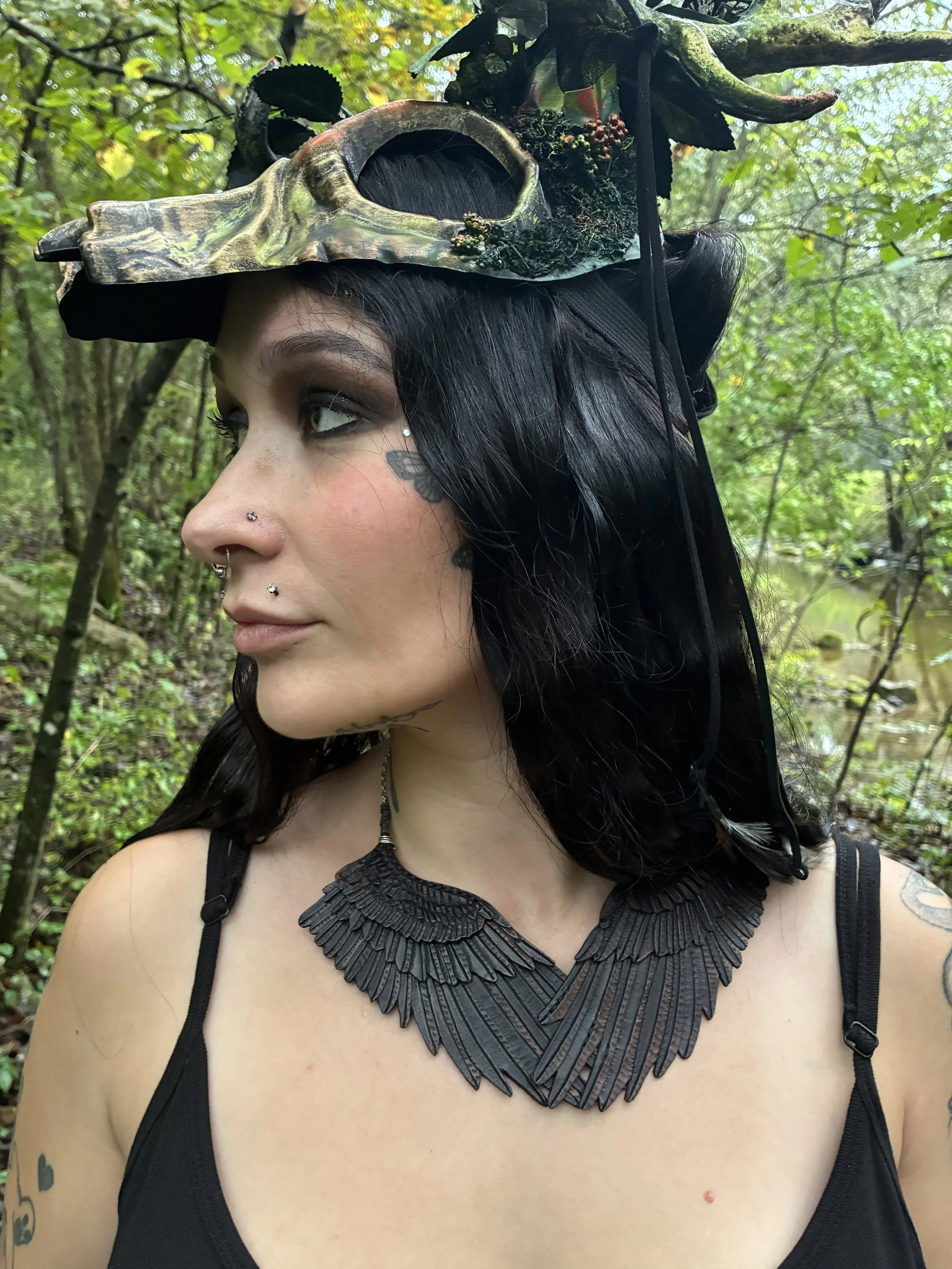 Raven Wings Bib Necklace