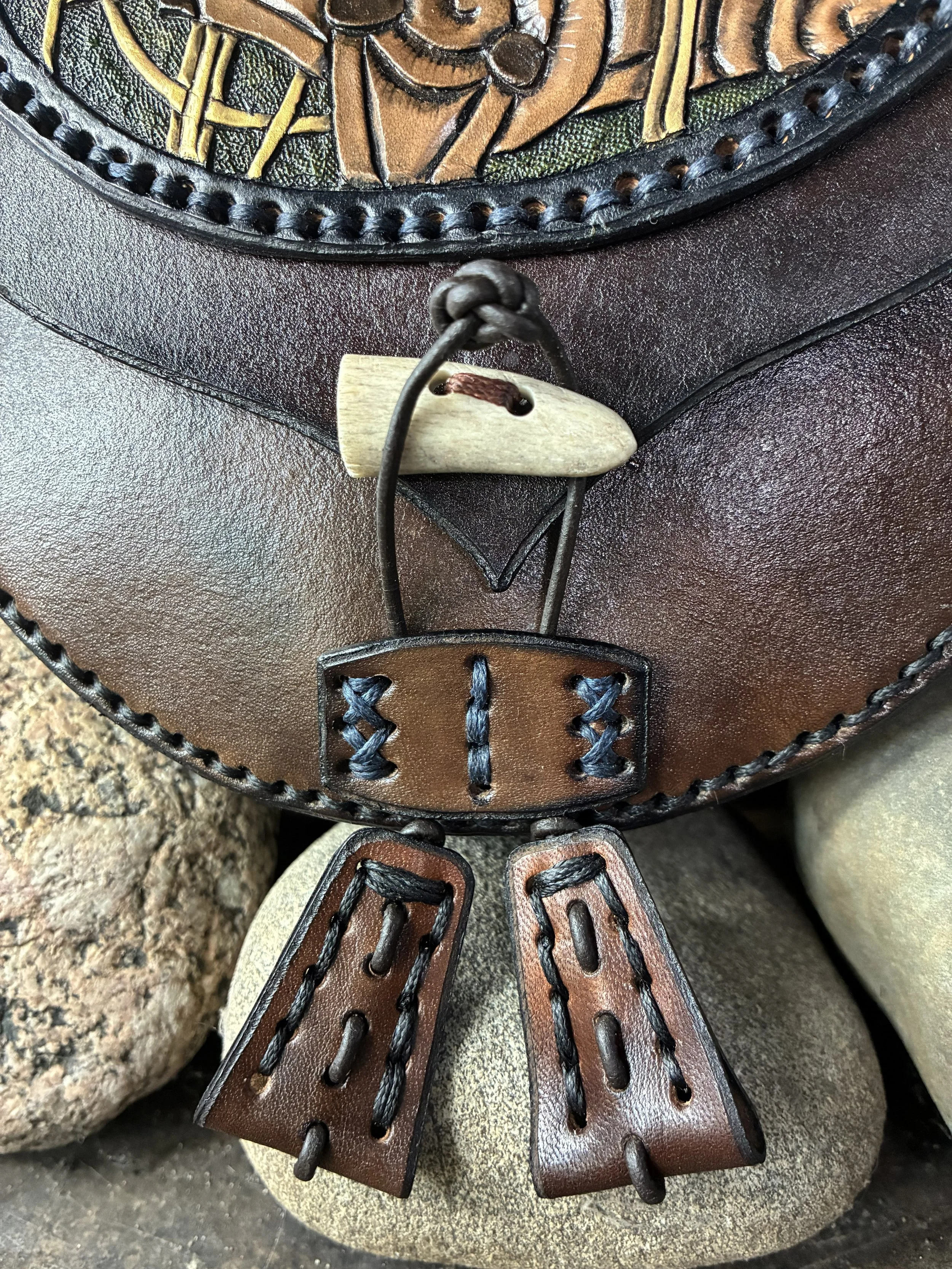 Fenrir the Wolf Leather Belt Bag. Toggle Detail