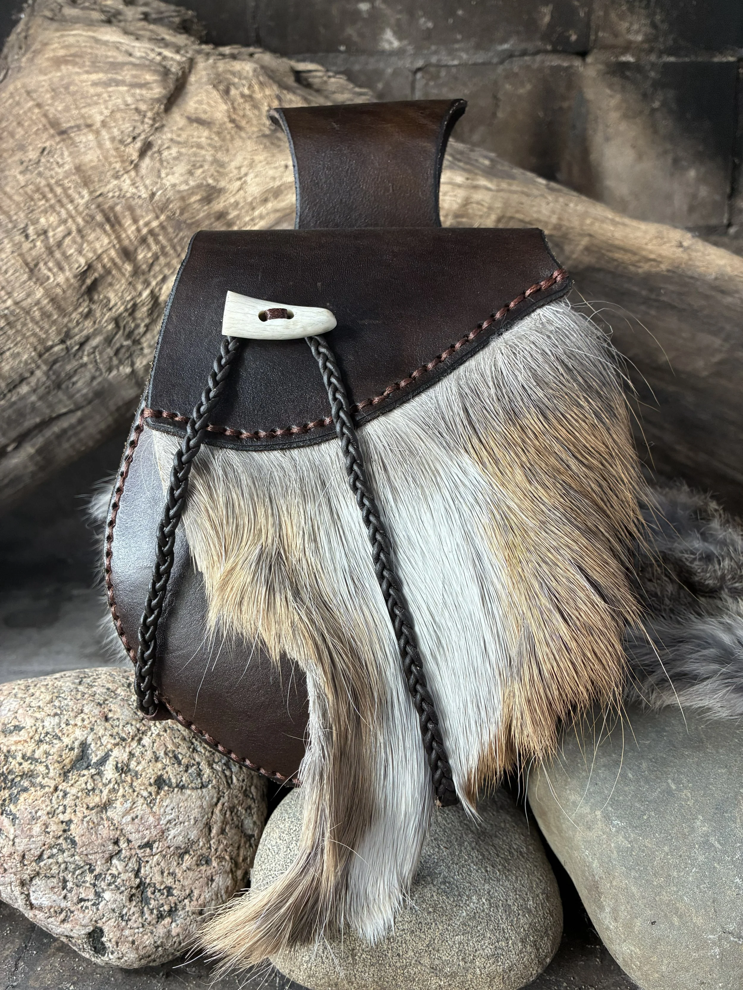 "Skinn" Exclusive Leather and Fur Belt Bag