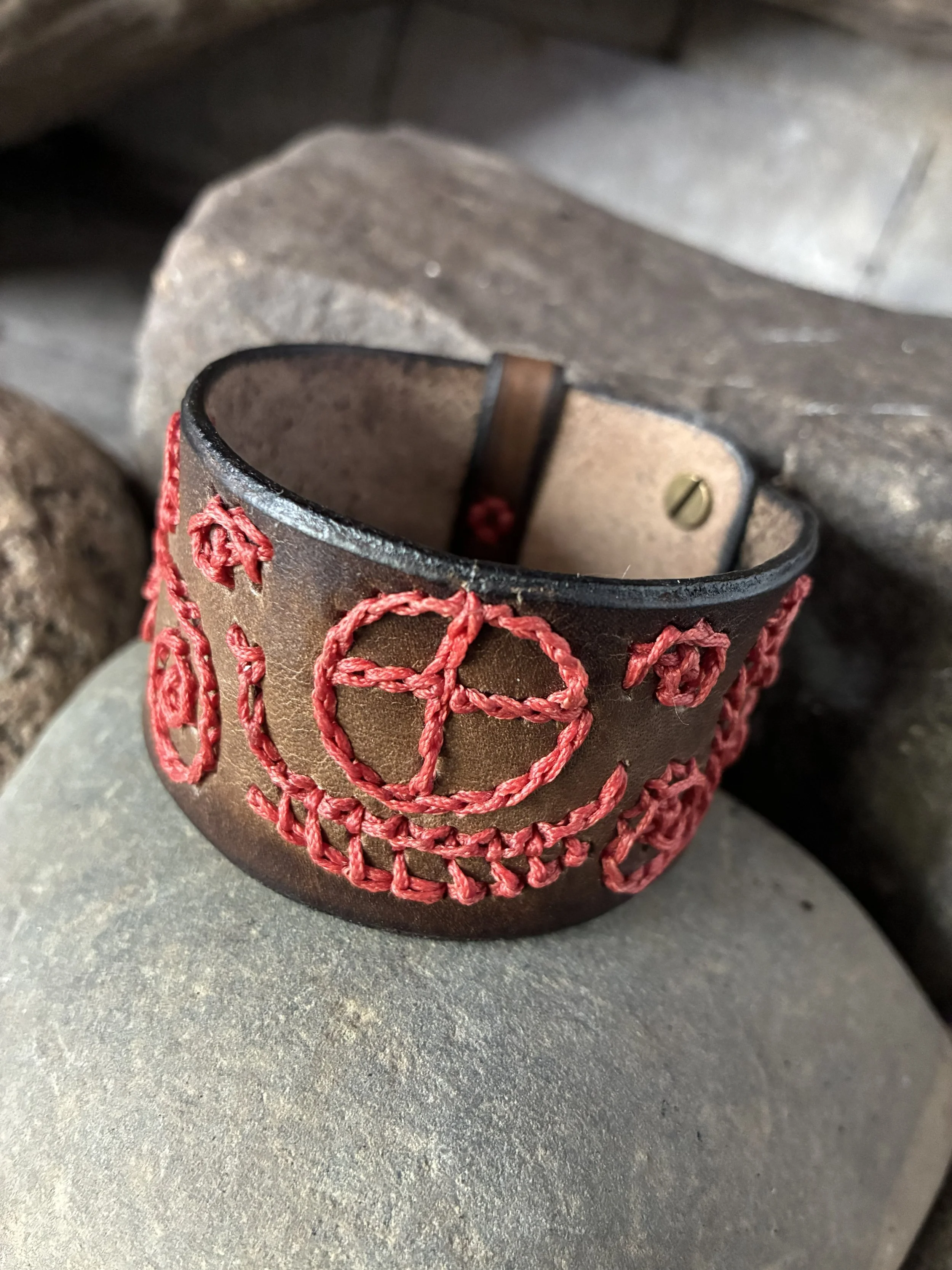 Petroglyph Embroidered Wrist Cuff