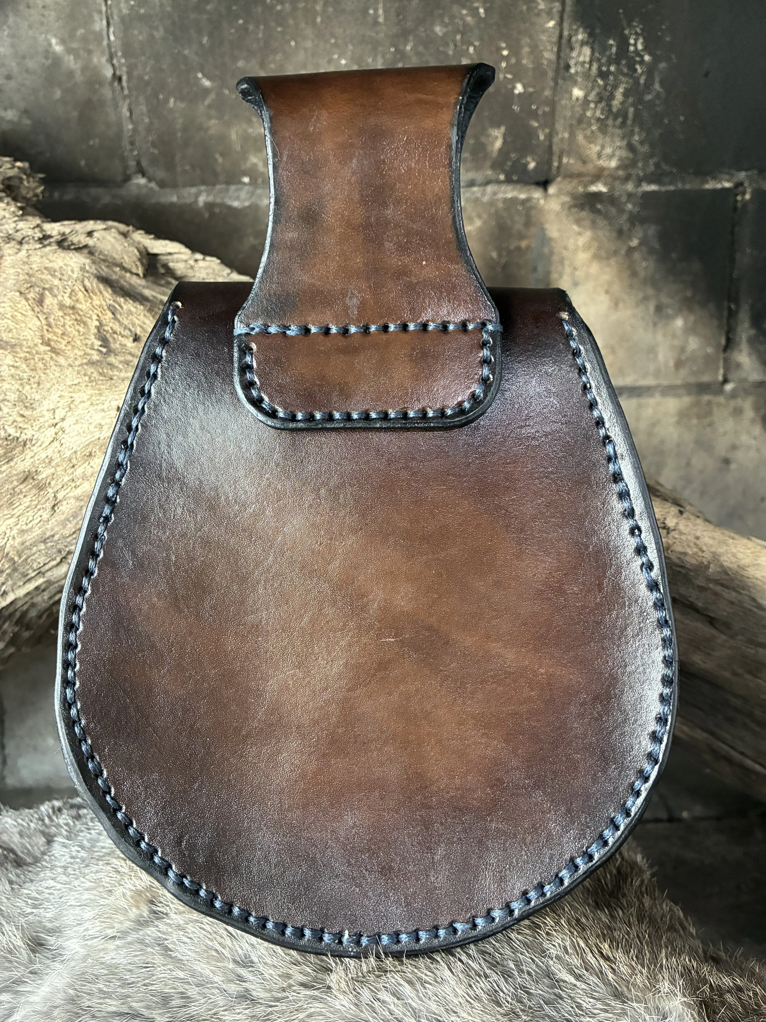 Viking King Leather Belt Bag. Back View