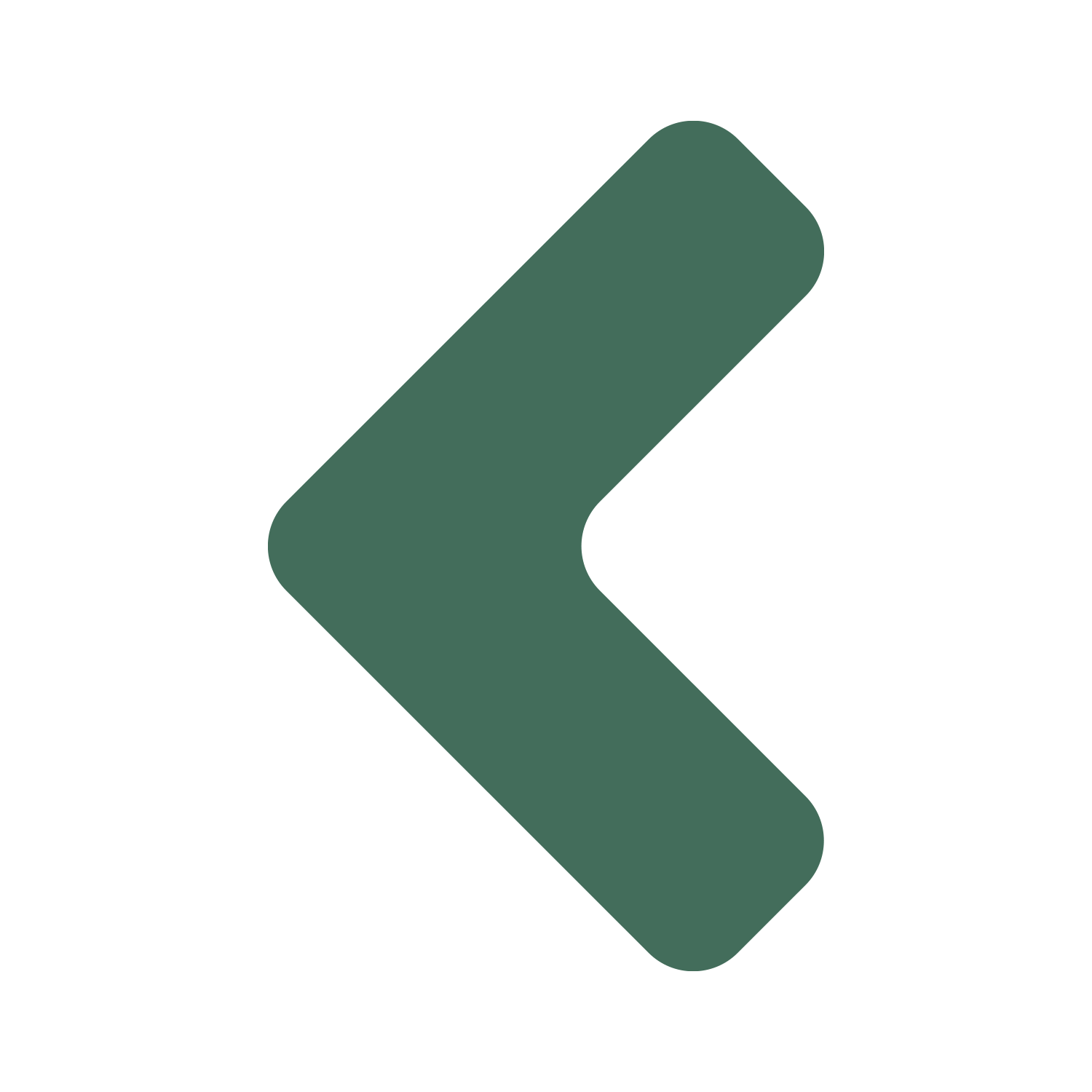 A black background featuring a minimalist logo with a large green arrow pointing left.