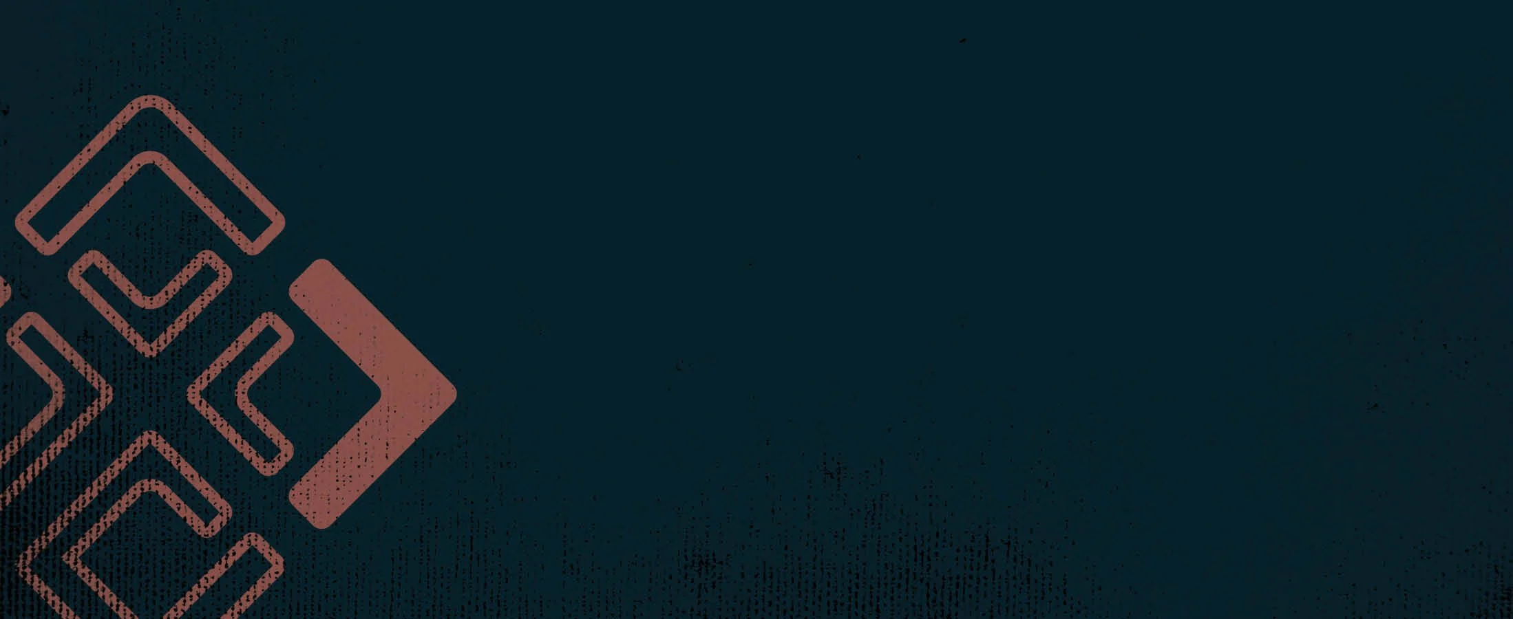 Dark blue background with pink abstract geometric shapes on the left side.