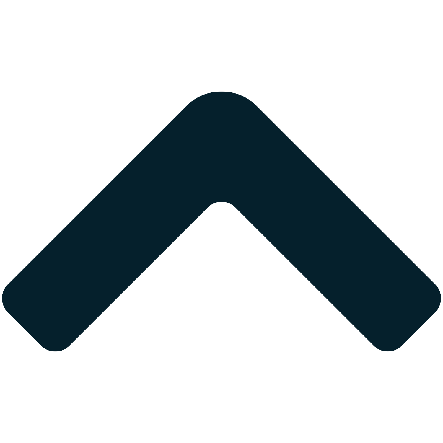 A black background with a large navy blue chevron arrow pointing upwards.