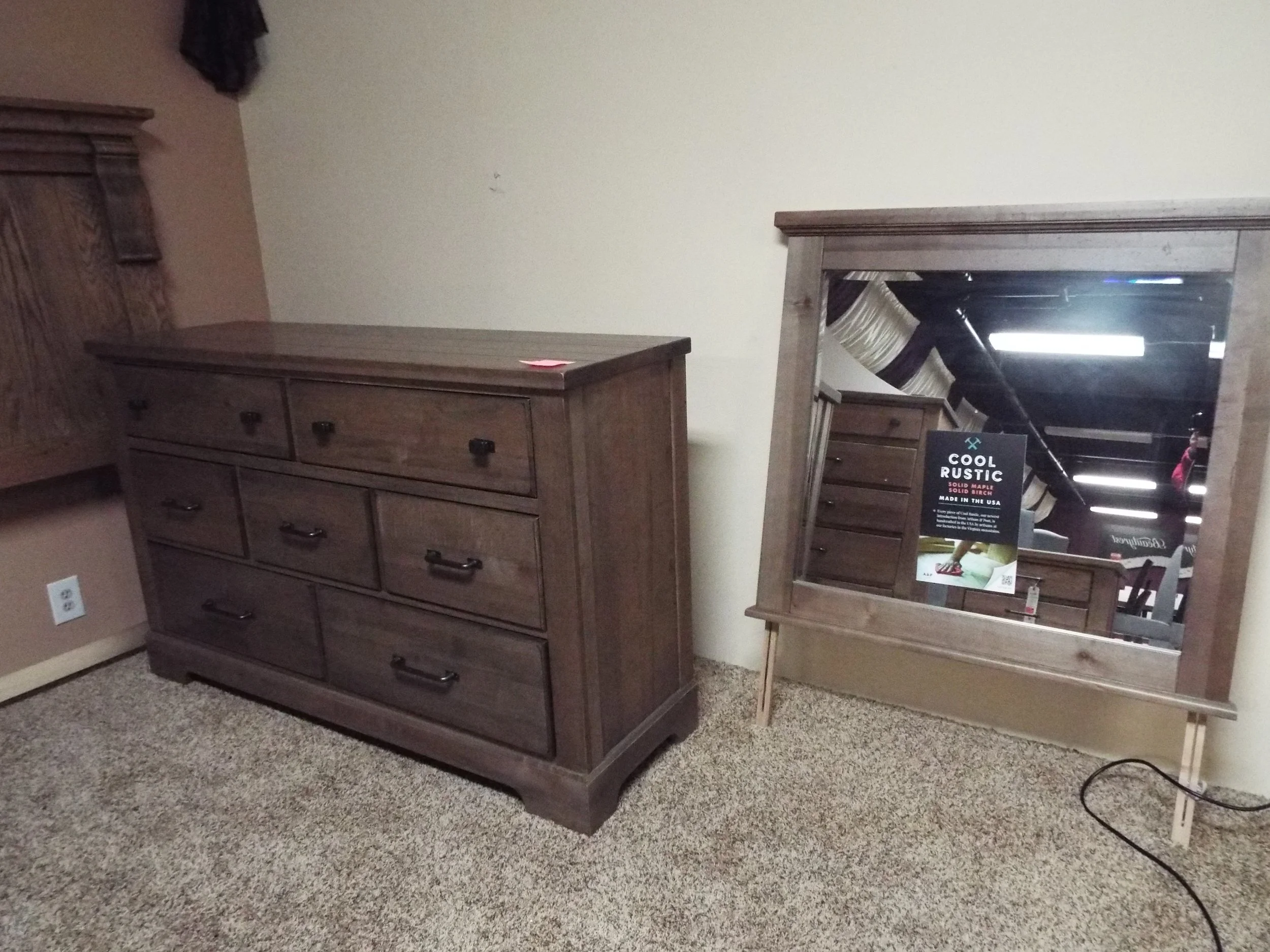 Vaughn Bassett Rustic Dresser & Mirror Set F3E-101