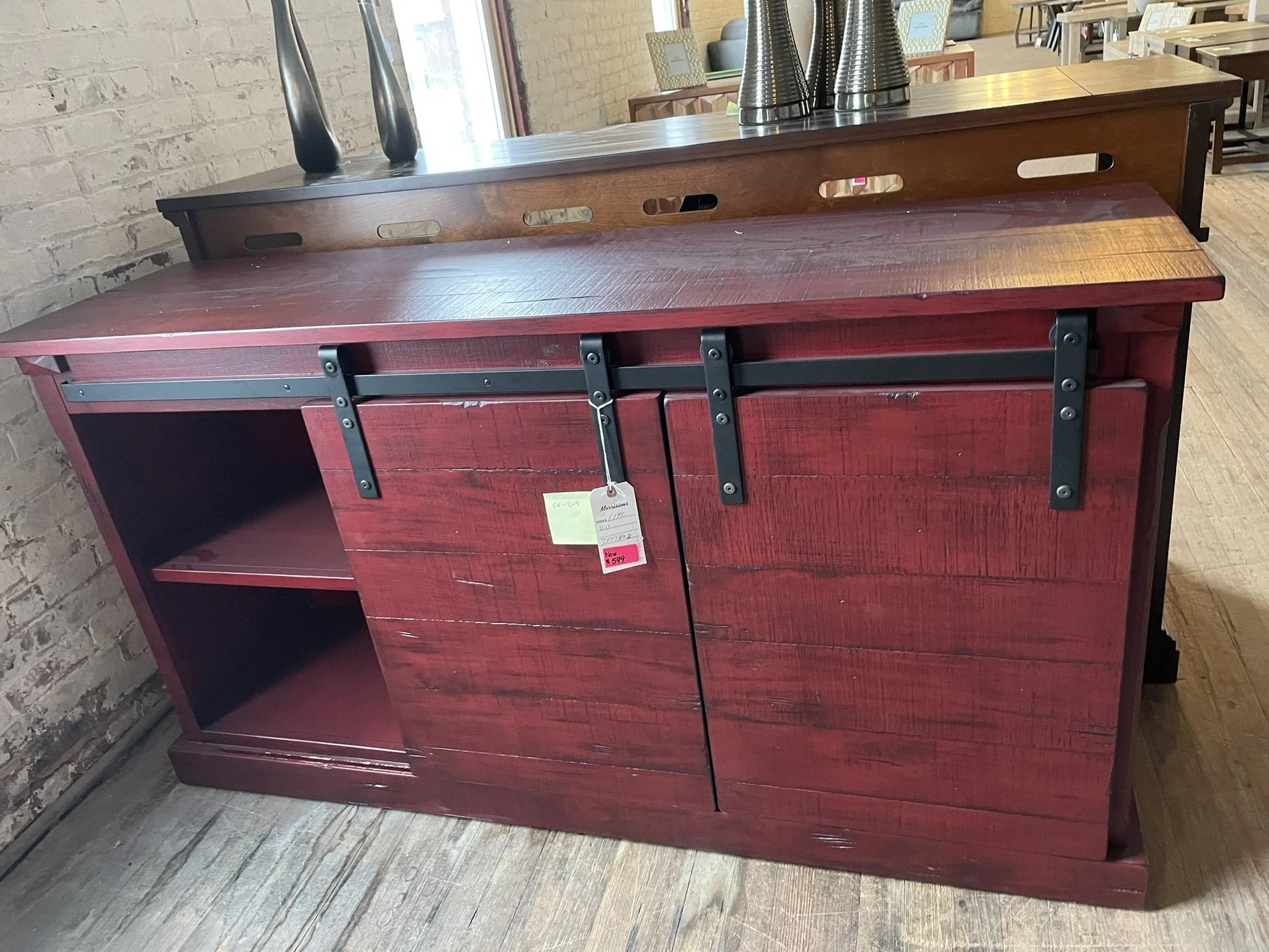 Sunny Designs Red Barn Style Entertainment Center 3577BR2 F4-209