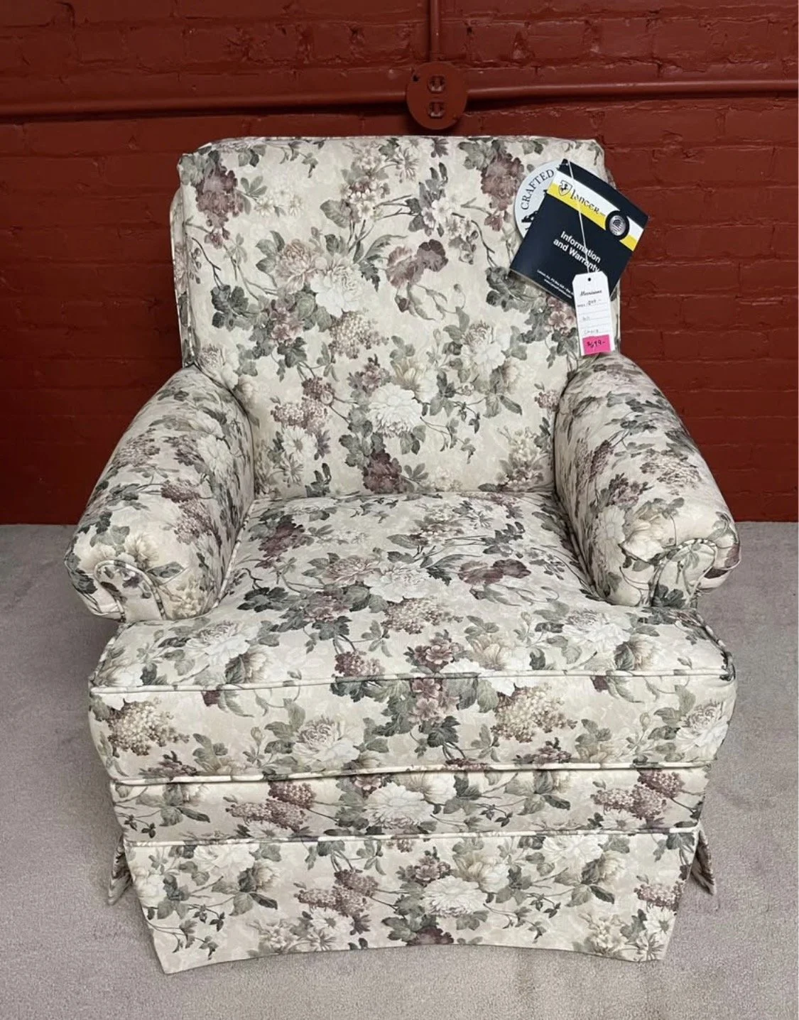 Lancer Chair in Purple & White Floral Print