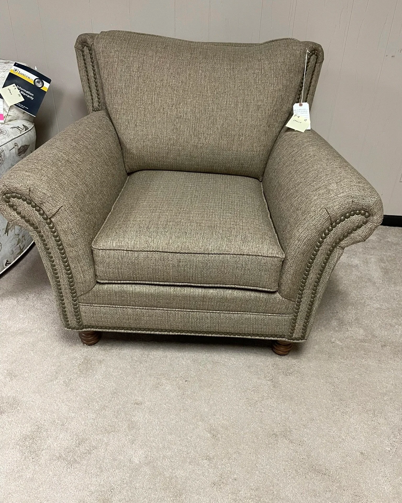 Lancer Upholstered Accent Armchair Sugar Shack Latte F4-11