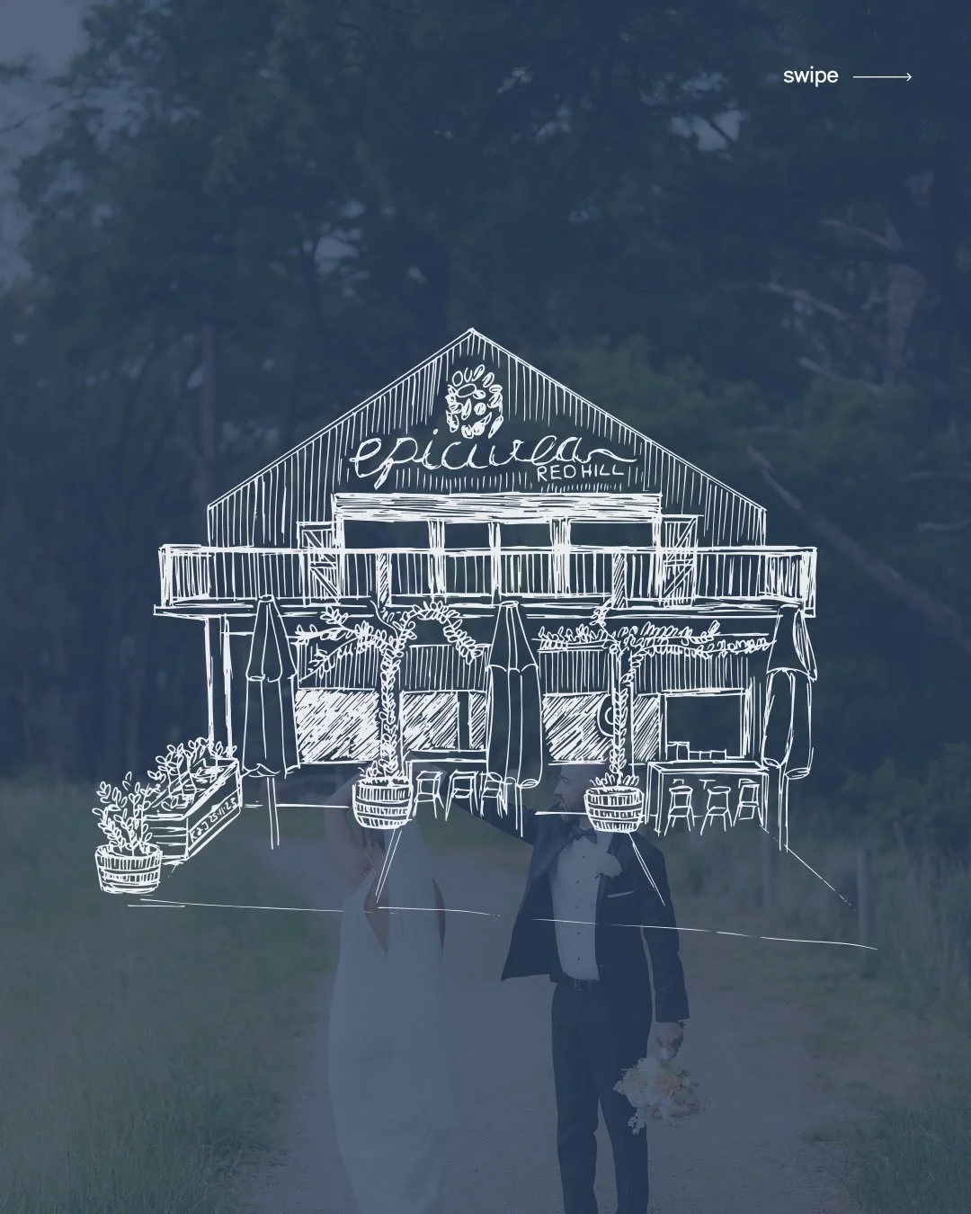 Some personal work from my wedding almost 3 years ago 😮 

I designed a bespoke stationary suite in navy blue with soft pink accents. 

The centrepiece was my own hand-drawn illustration of our venue, adding a personal touch that tied the design toge