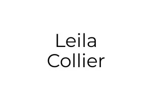 Text reading 'Leila Collier' on a white background.