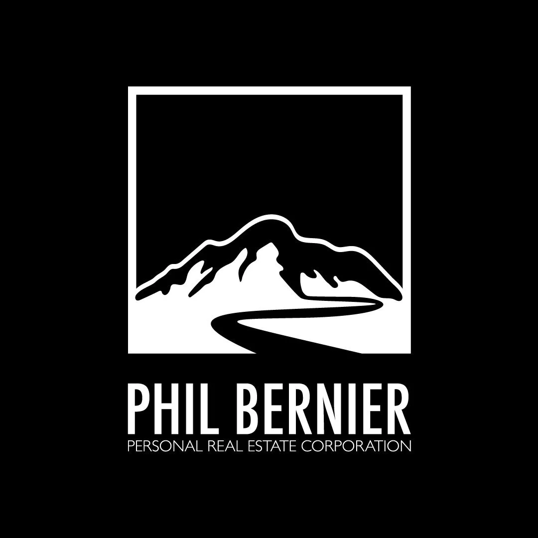 Black and white logo of a mountain with a winding road, with text "Phil Bernier Personal Real Estate Corporation" below.