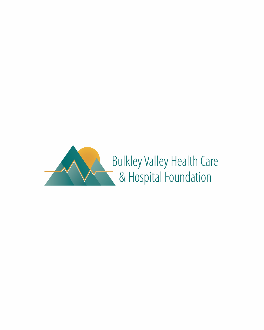 Logo of Bulkey Valley Health Care & Hospital Foundation featuring mountains, a sun, and a heartbeat line.