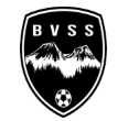 Black shield-shaped logo with white mountain range, 'BVSS' at the top, and a small soccer ball below the mountains.
