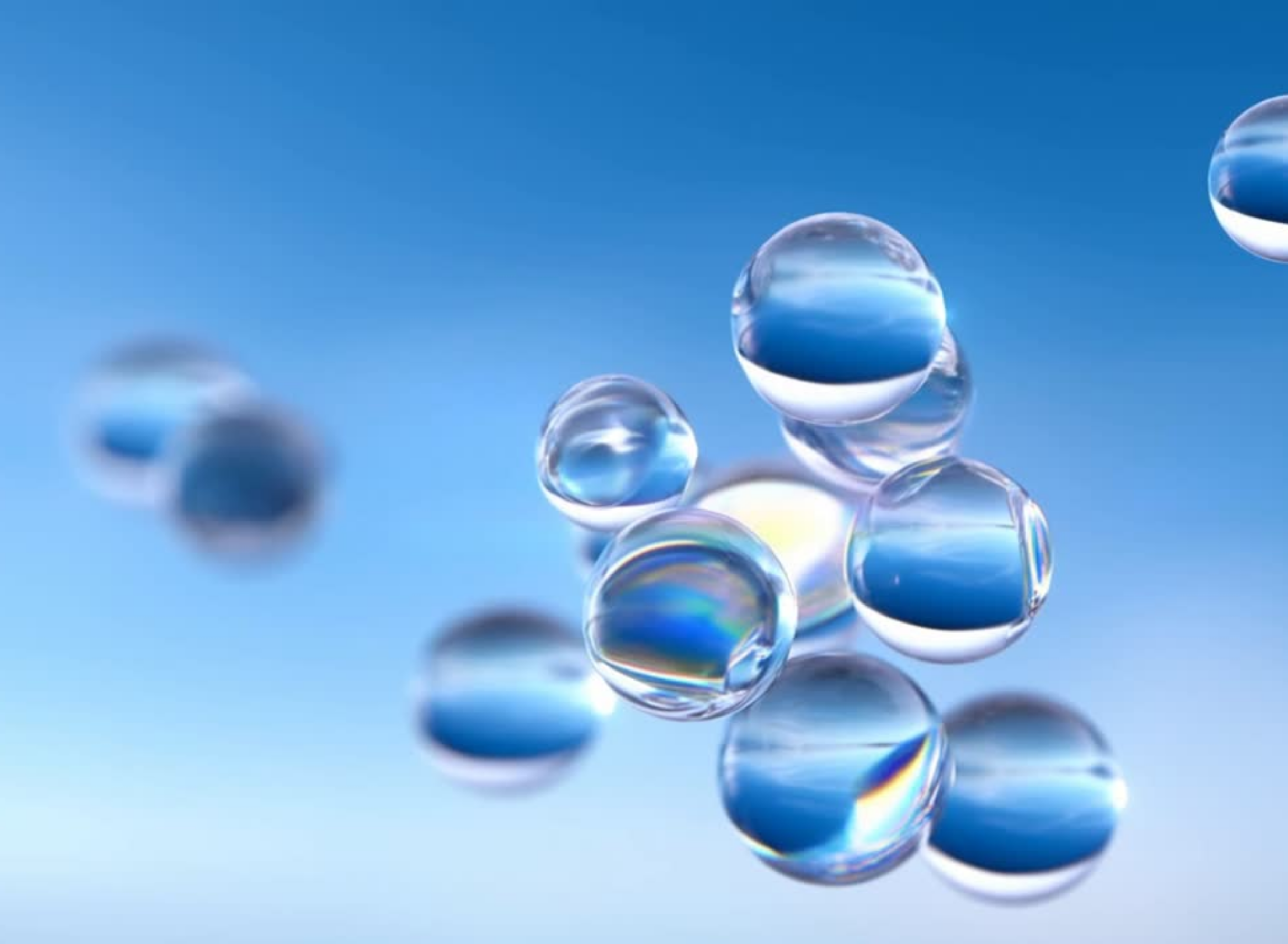 Soft blue water droplets representing clean, modern website design by Cloud Web Design Sydney