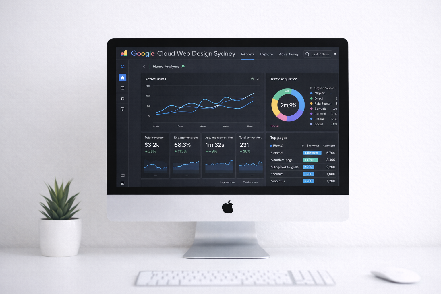 Website Designer Sydney analytics and SEO performance dashboard