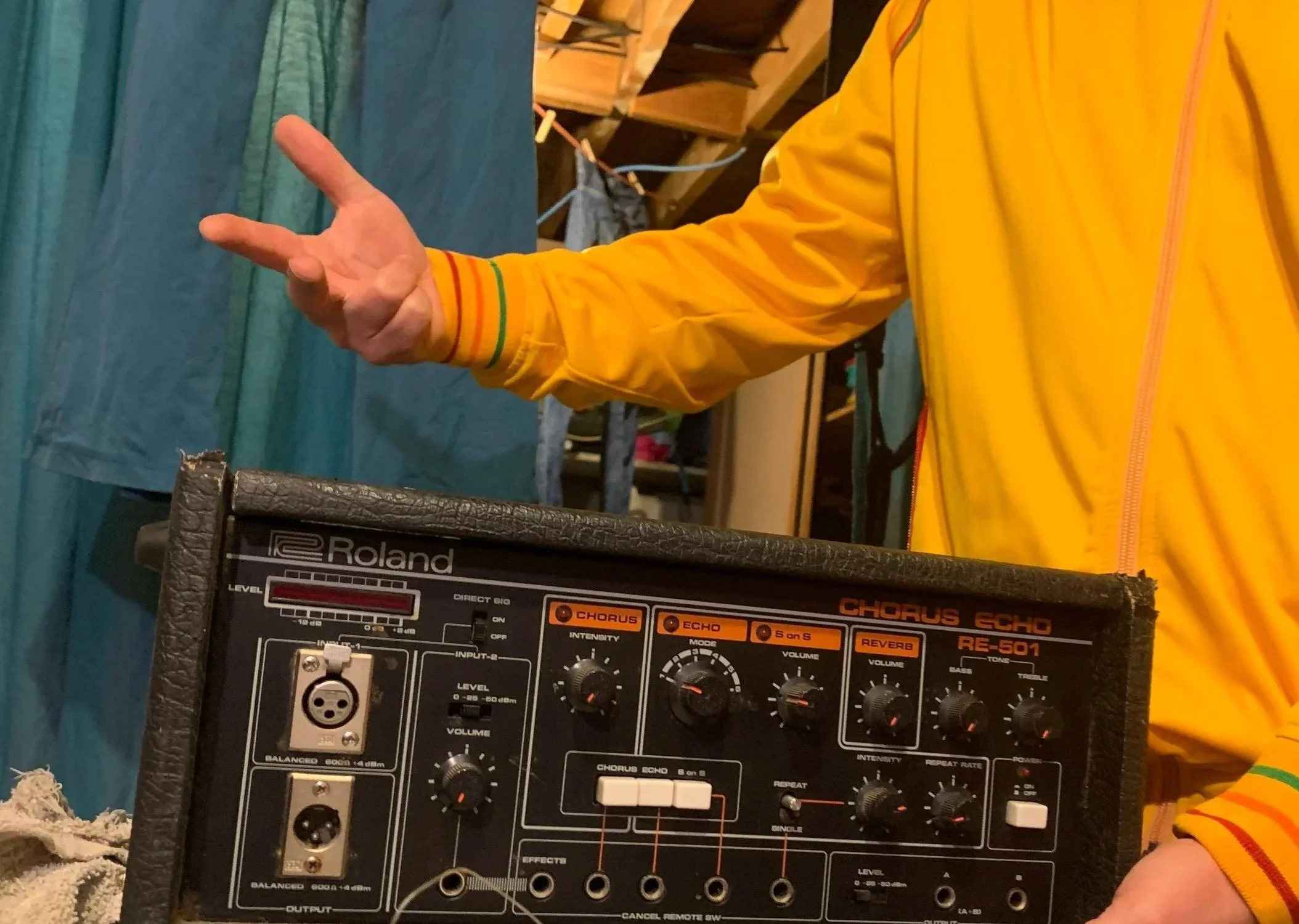 Audio trade deal with a Roland electronic musical instrument and Reel Audio's owner Elijah Isaac.