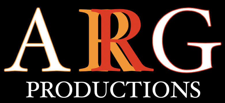 Logo of ARG Productions with large colorful letters A, R, G on a black background and the word PRODUCTIONS below in white.
