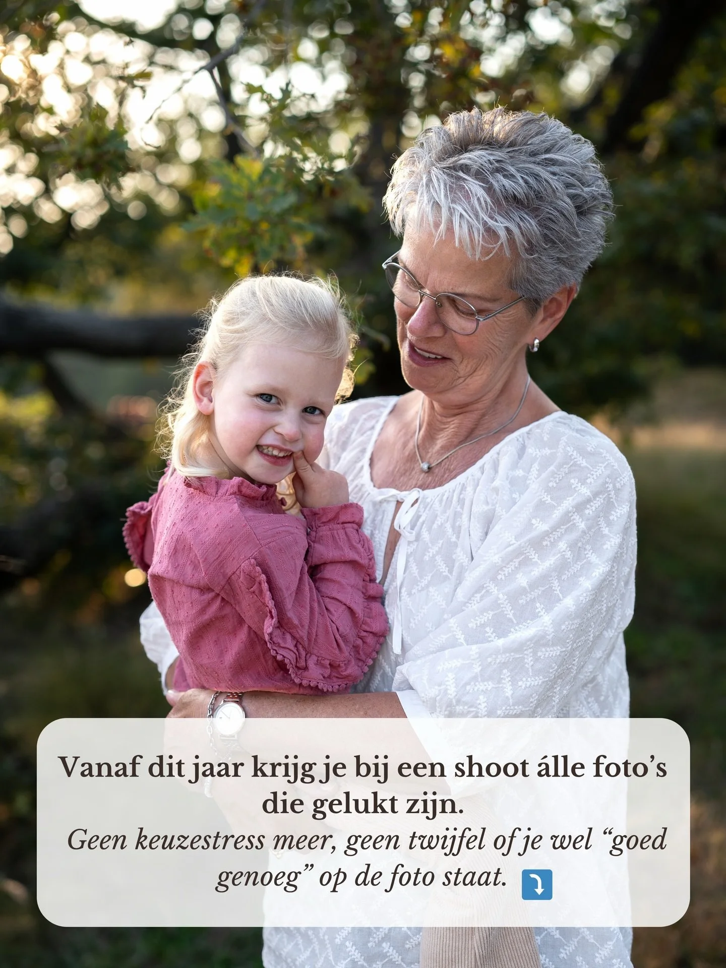 𝐕𝐚𝐧𝐚𝐟 𝐝𝐢𝐭 𝐣𝐚𝐚𝐫 𝐤𝐫𝐢𝐣𝐠 𝐣𝐞 𝐛𝐢𝐣 𝐞𝐞𝐧 𝐬𝐡𝐨𝐨𝐭 𝐚𝐥𝐥𝐞 𝐟𝐨𝐭𝐨&rsquo;𝐬 𝐝𝐢𝐞 𝐠𝐞𝐥𝐮𝐤𝐭 𝐳𝐢𝐣𝐧. 
Geen keuzestress meer, geen twijfel of je wel &ldquo;goed genoeg&rdquo; op de foto staat.

Want misschien zie jij nu een fro